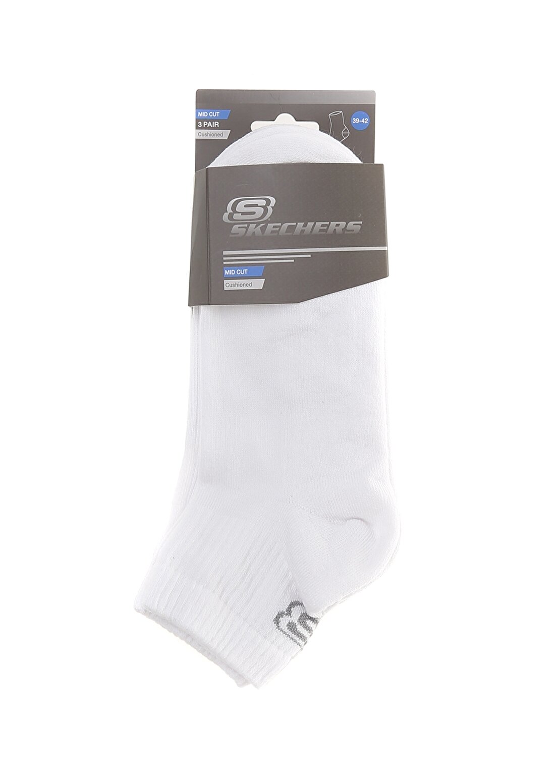 Skechers Beyaz Unisex Çorap U SKX Padded Mid Cut Socks 3 Pack