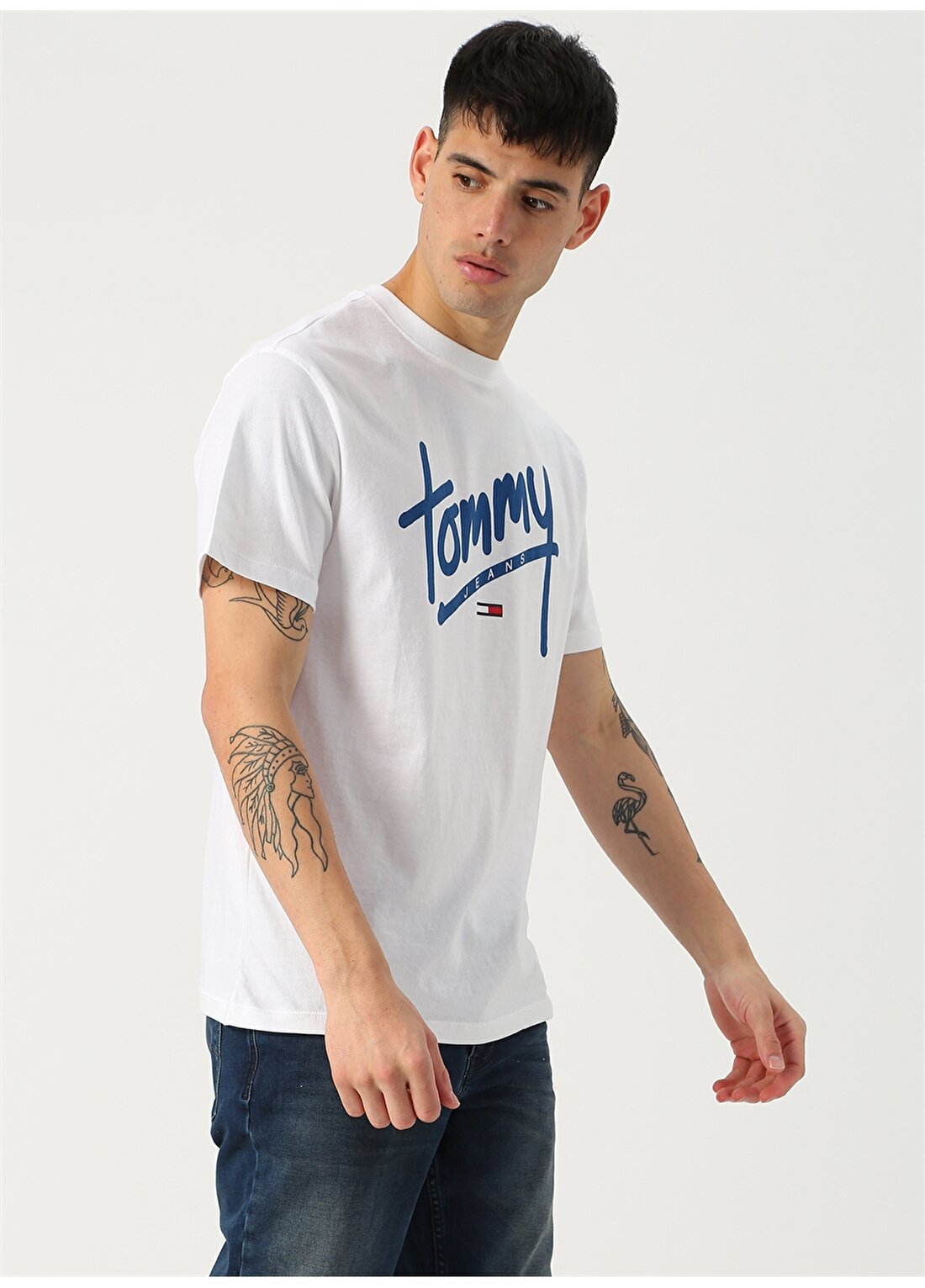 Tommy Jeans Beyaz Baskılı T-Shirt