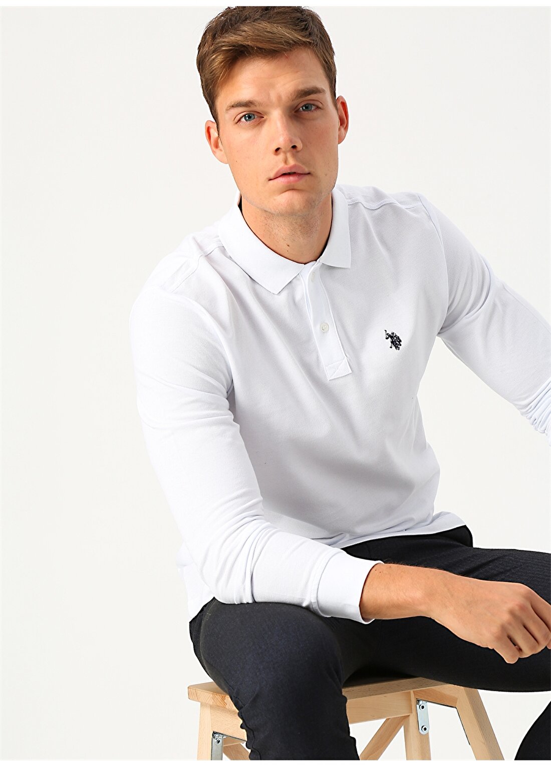 U.S. Polo Assn. Beyaz Erkek Sweatshirt
