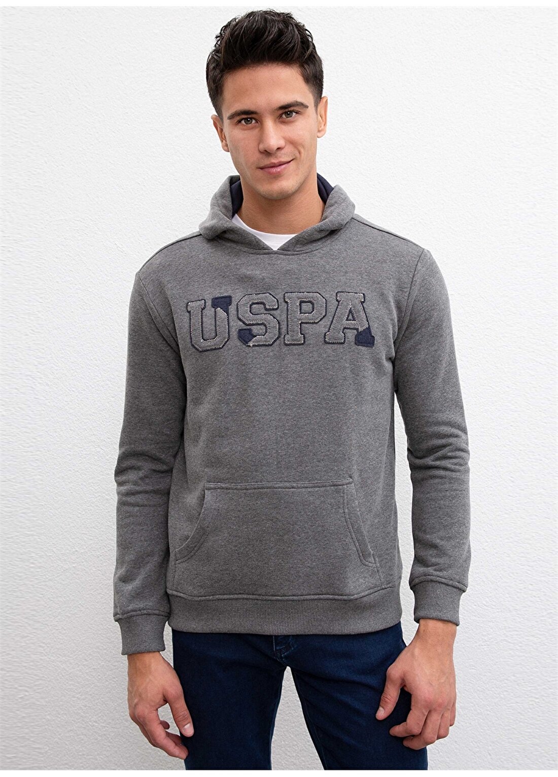 U.S. Polo Assn. Antrasit Melanj Erkek Sweatshirt
