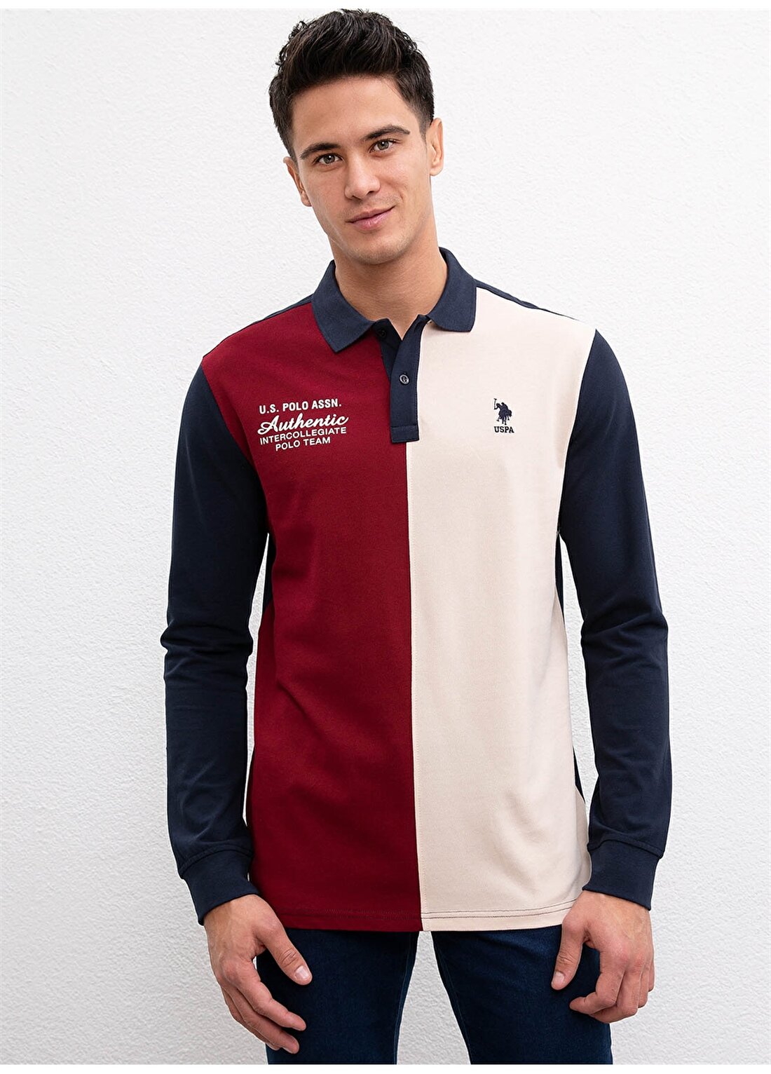 U.S. Polo Assn. Polo Yaka Lacivert Sweatshirt