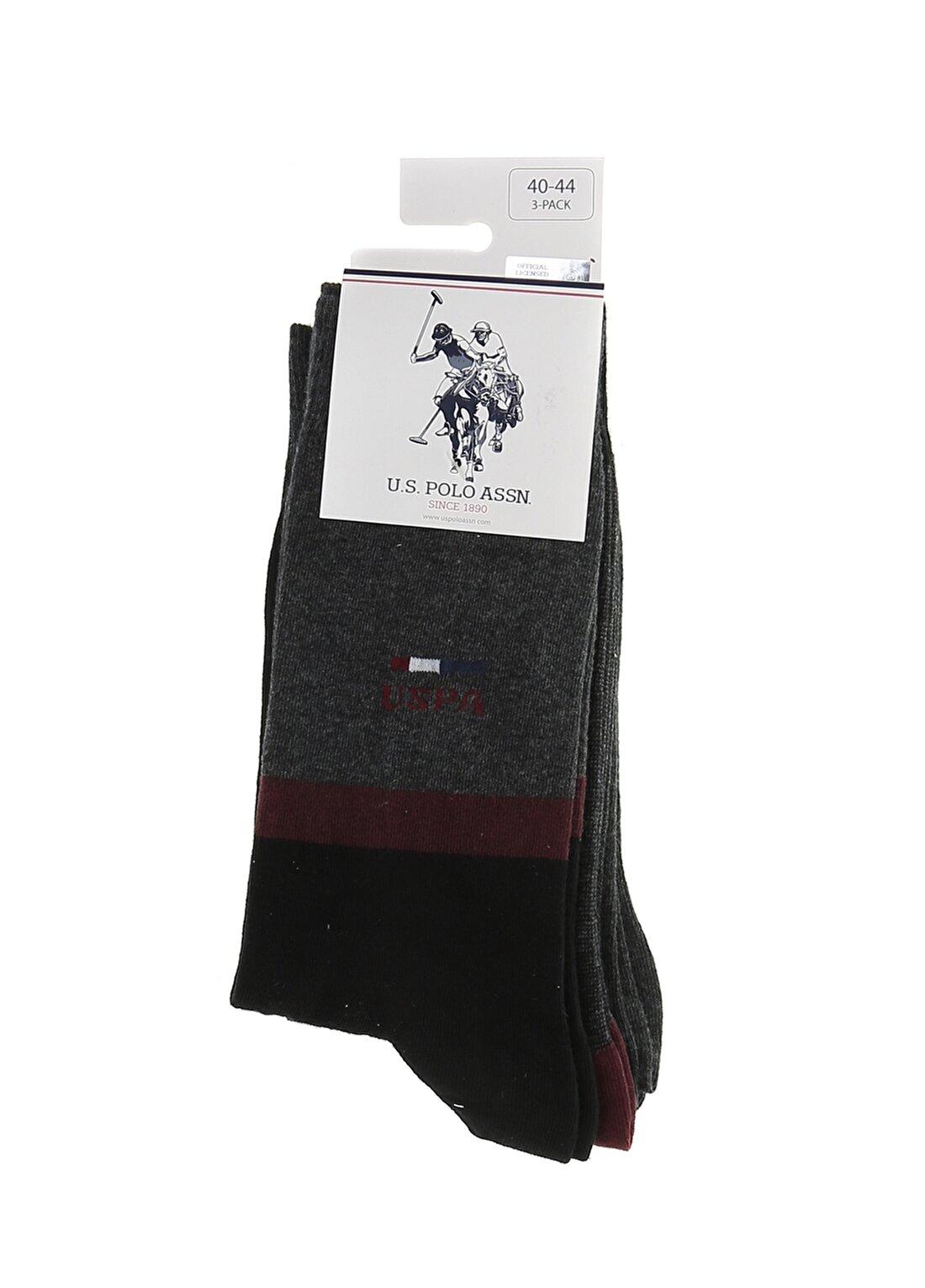 U.S. Polo Assn. Gri Melanj Erkek Çorap