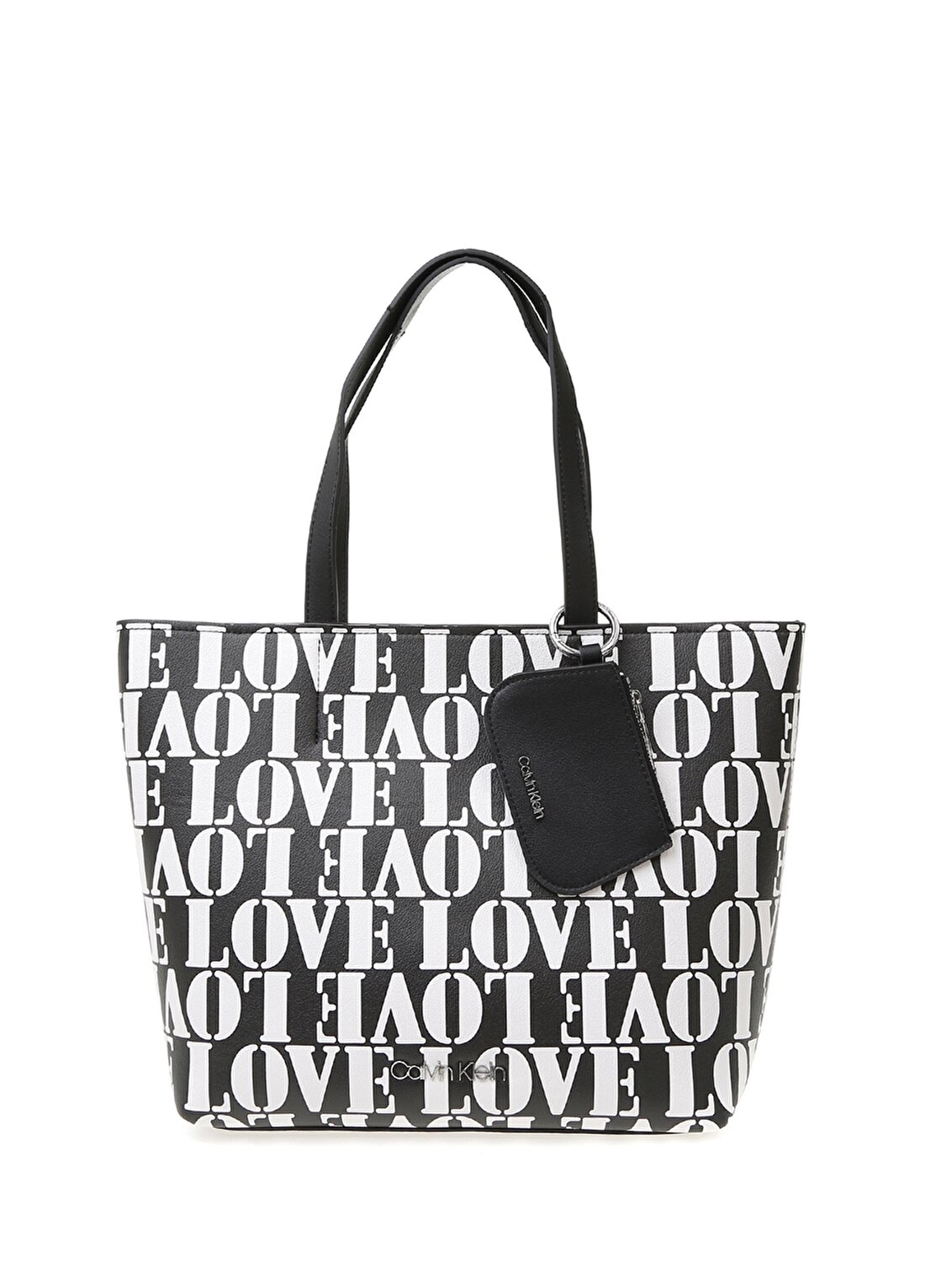 Calvin Klein Siyah-Beyaz Kadın Shopper Çanta
