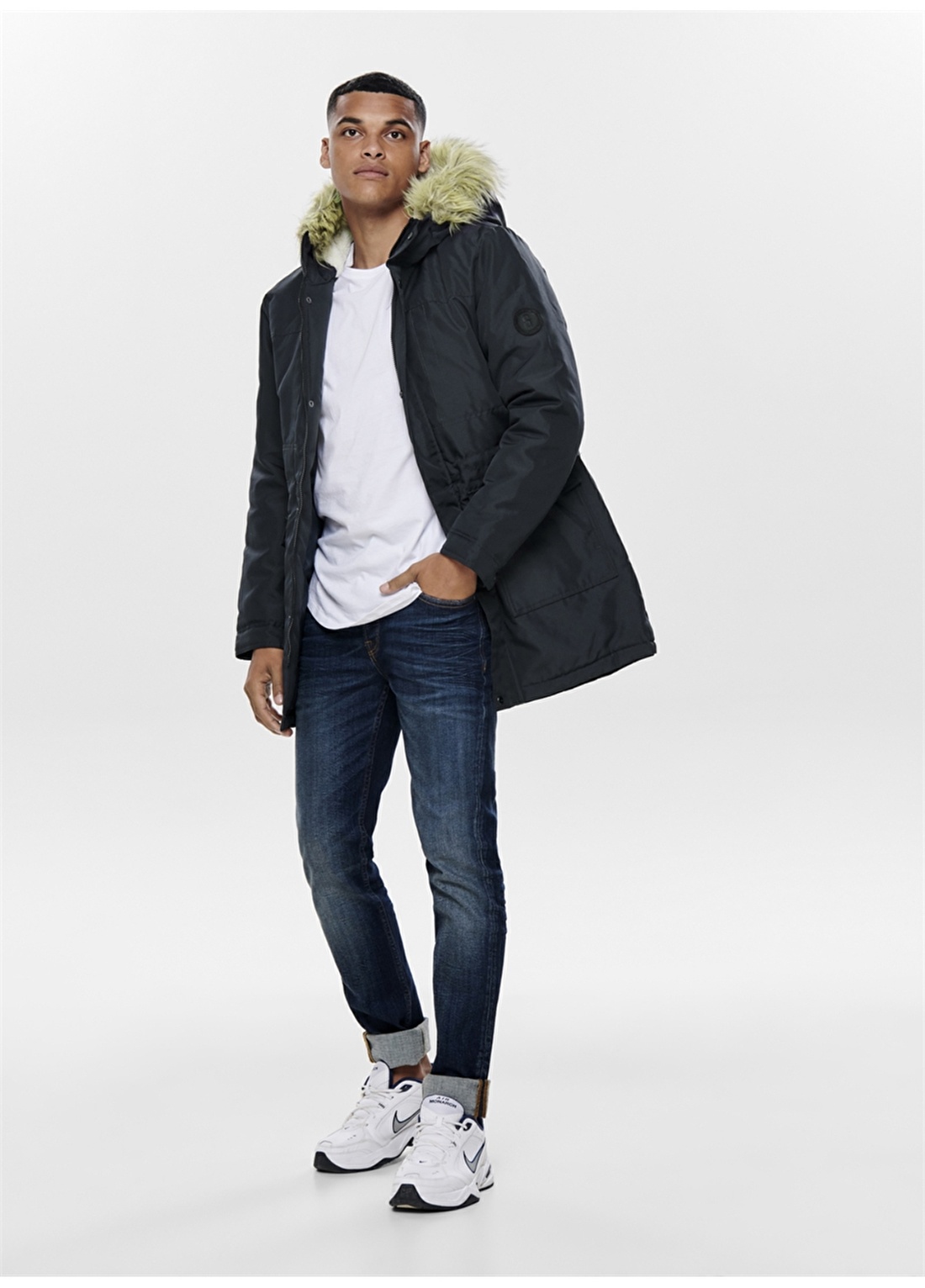 Only & Sons ONSBASIL PARKA JACKET OTW NOOS Lacivert Şişme Mont