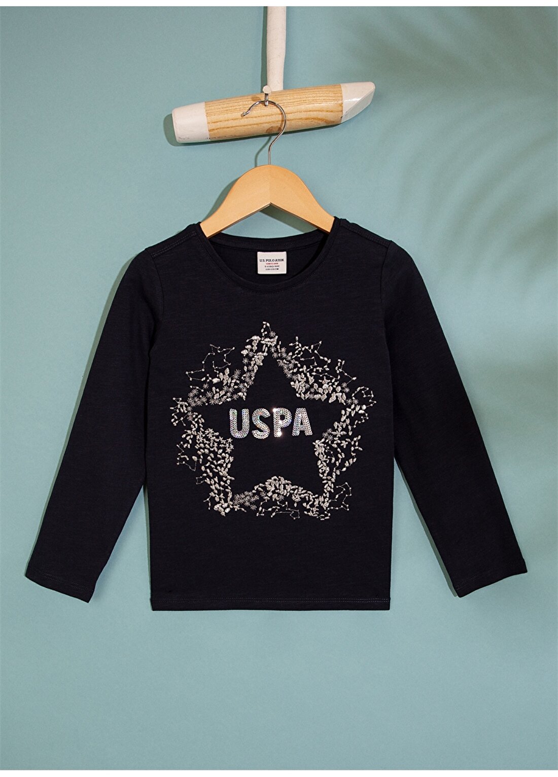 U.S. Polo Assn. Desenli Lacivert Sweatshirt