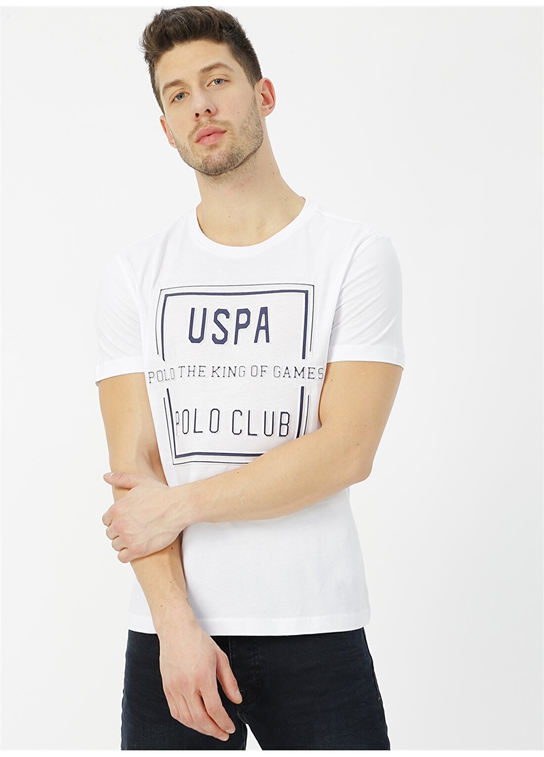 U.S. Polo Assn. Beyaz Erkek Polo T-Shirt