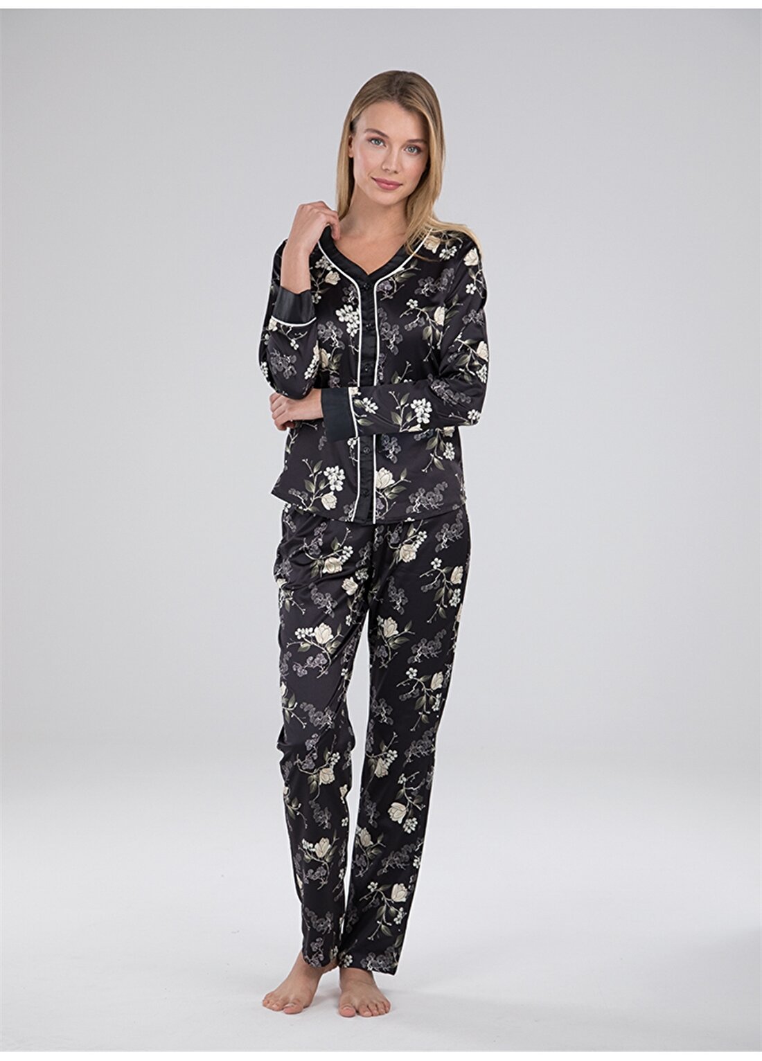 Blackspade Çiçek Desenli Pijama Takımı