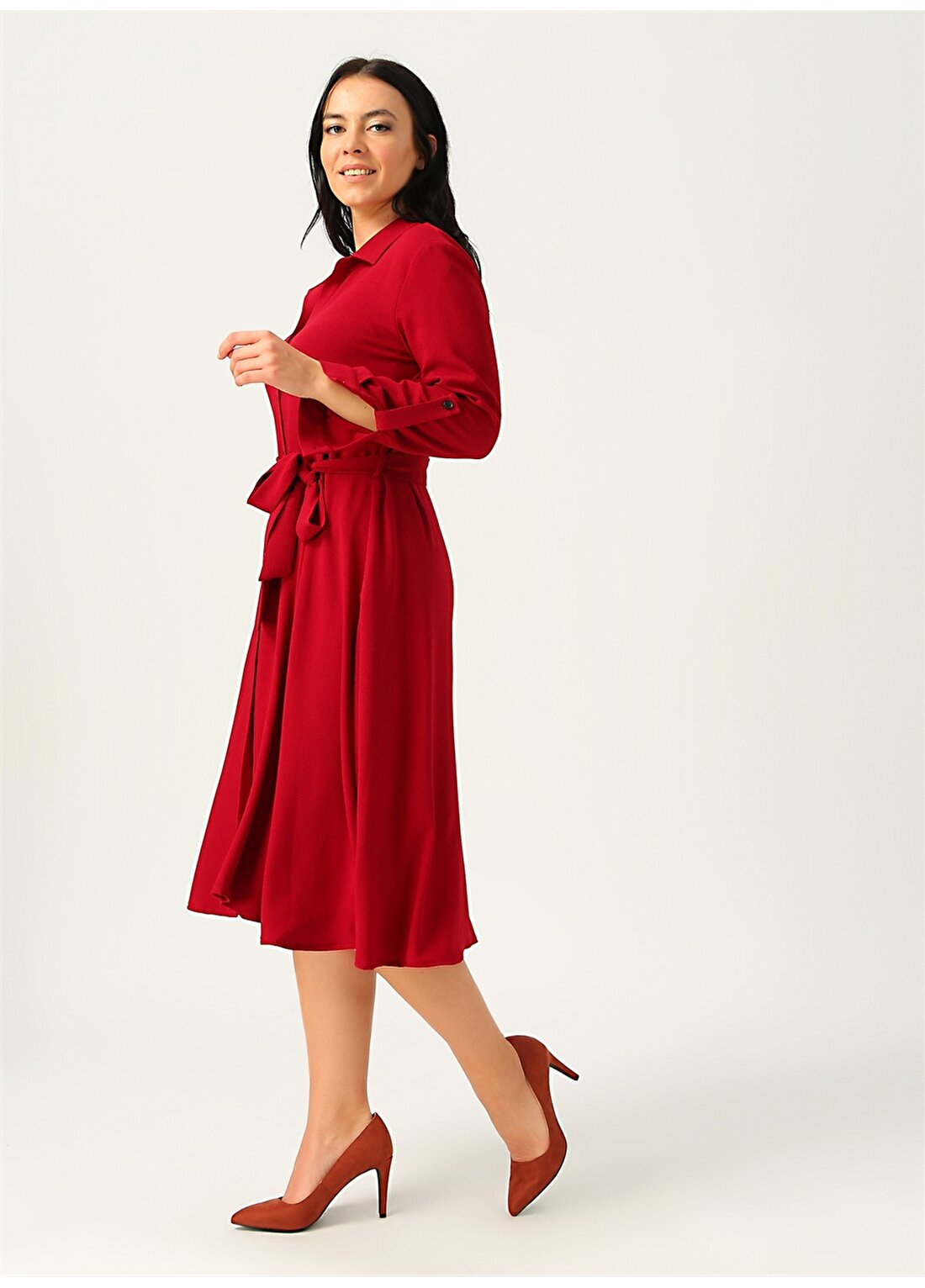 Ekol 01041.1 Kırmızı Kadın Elbise