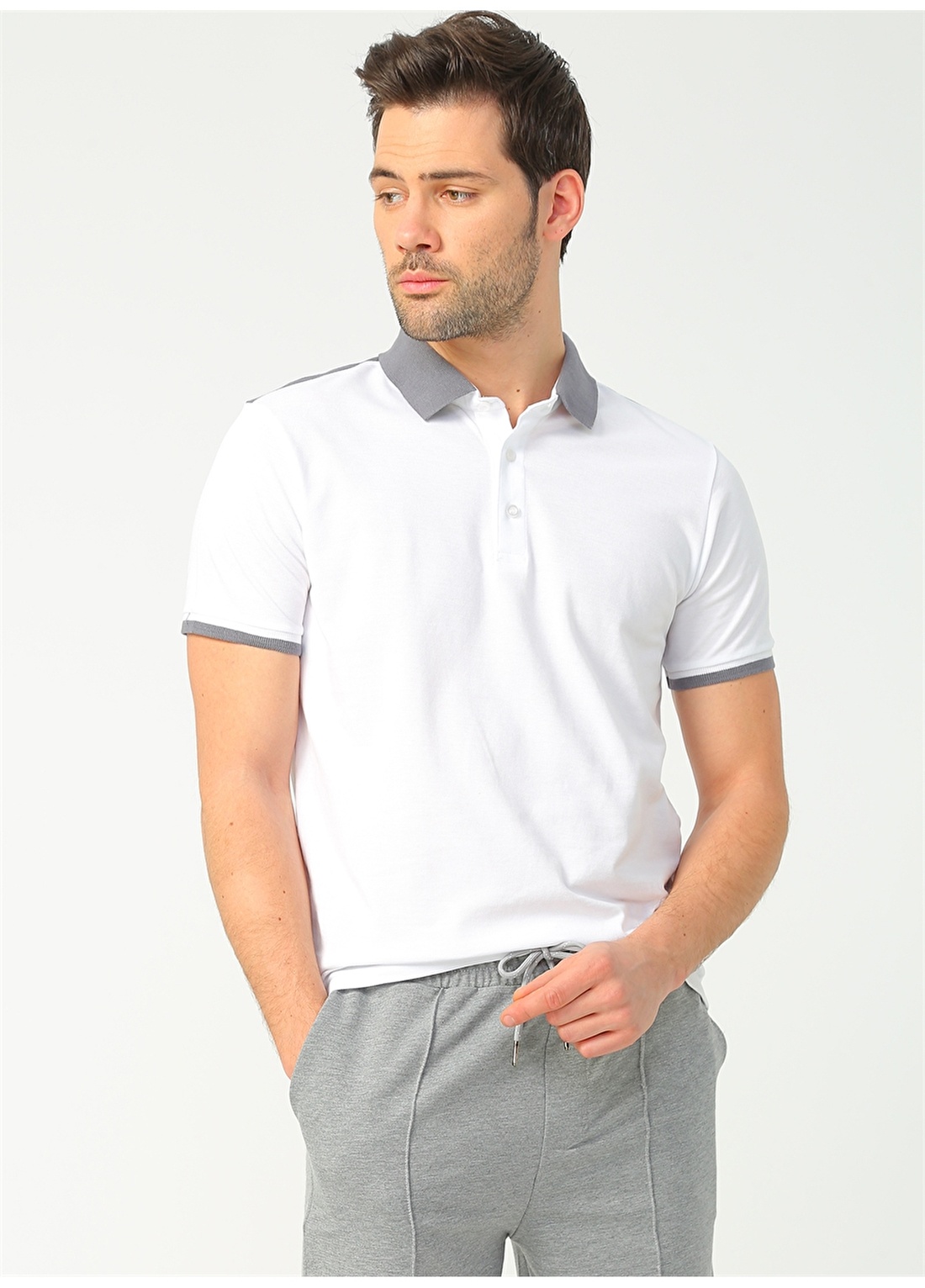 Fabrika Beyaz Erkek Polo T-Shirt