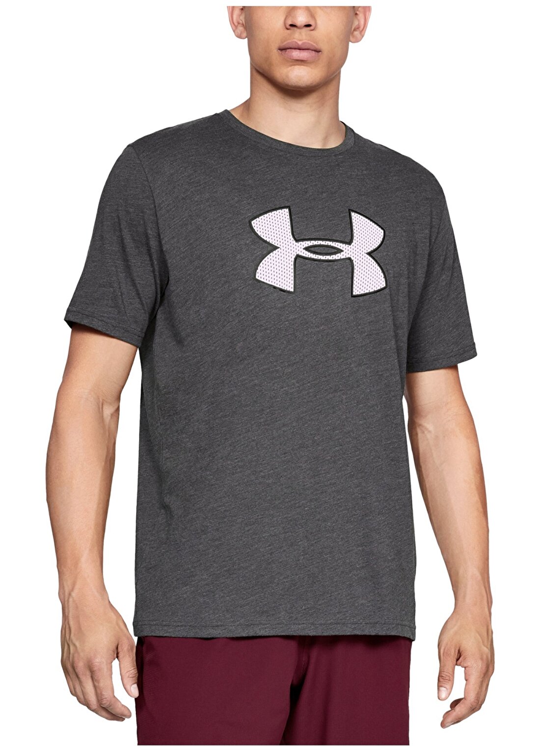 Under Armour 1329583 Big Logo SS Bisiklet Yaka Uzun Kollu Ter Uzaklaştırıcı Baskılı Antrasit Erkek T