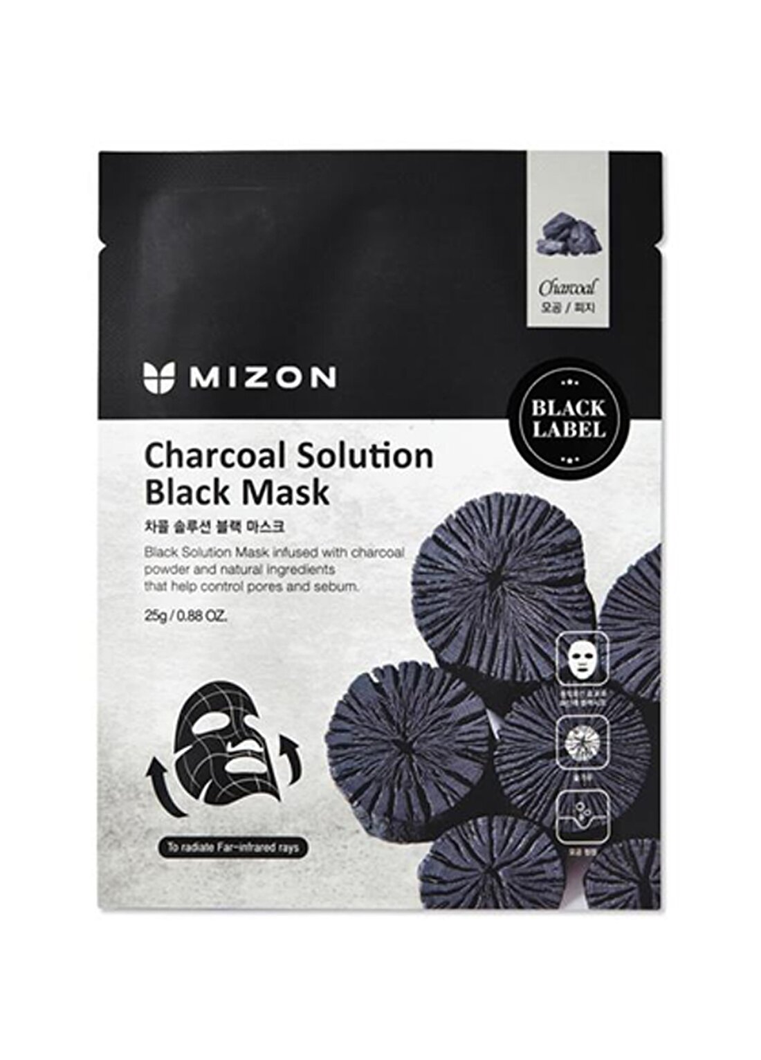 Mizon Charcoal Solution Black Mask - Kömürlü Gözenek Arındırıcı Maske