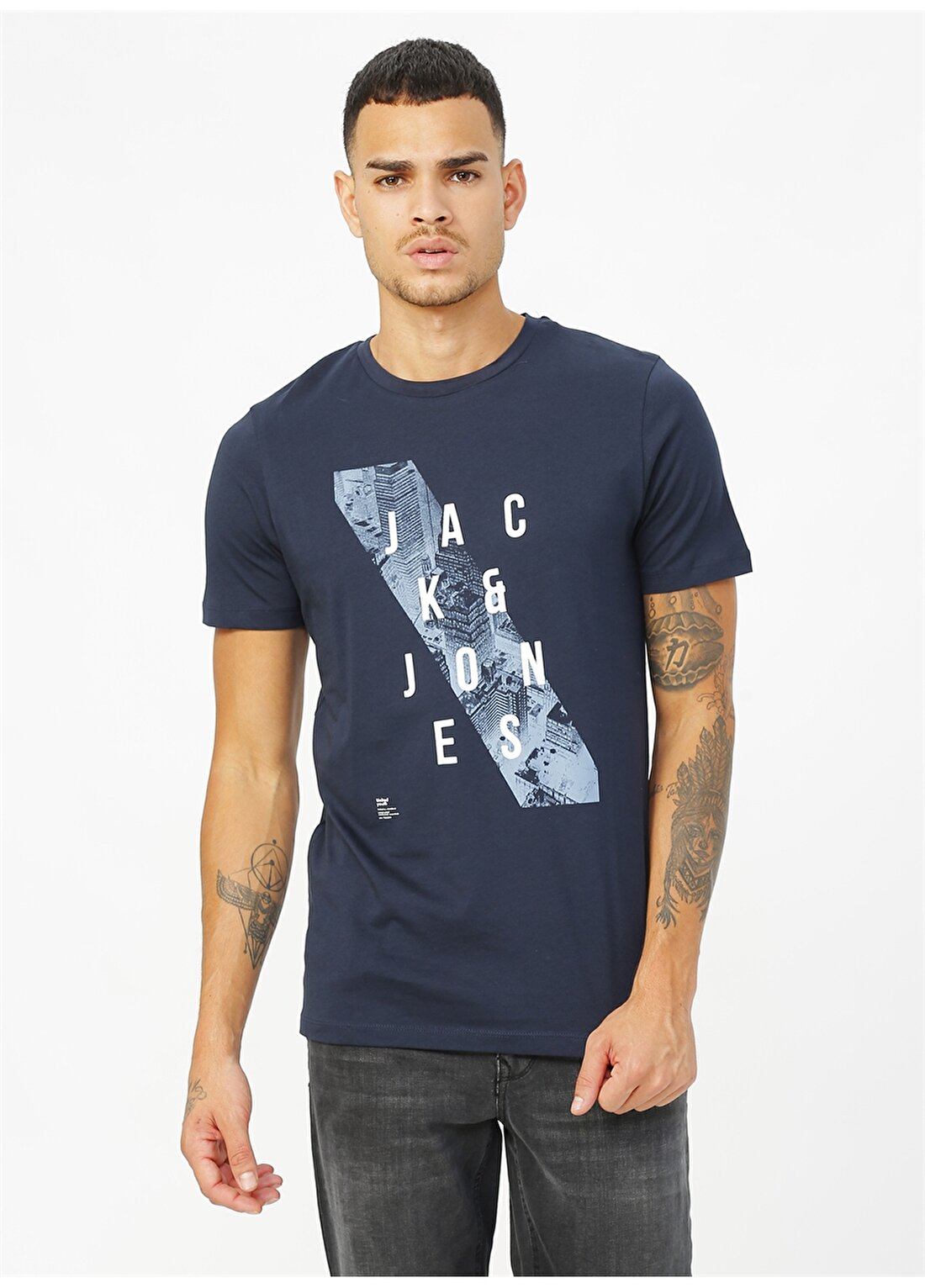 Jack & Jones 12179373 Lacivert Erkek T-Shirt