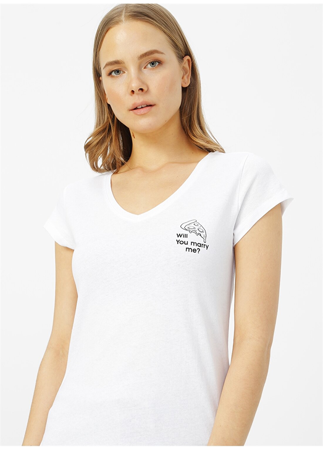Only Beyaz Baskılı T-Shirt