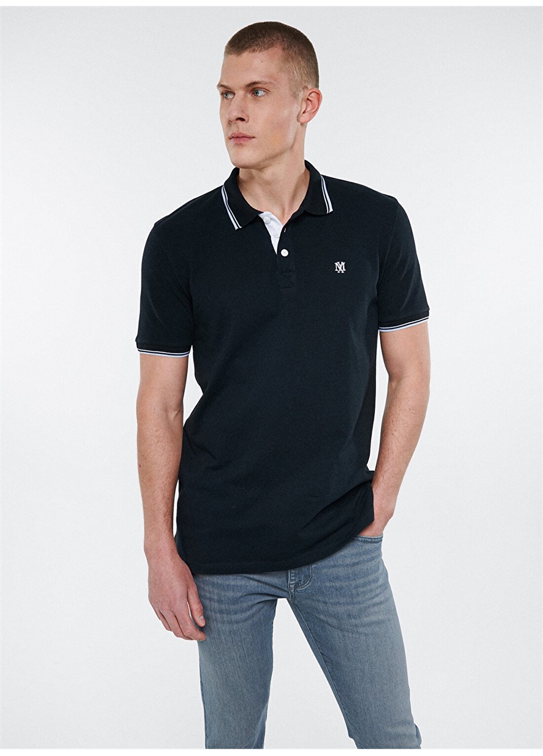 Mavi Düz Siyah Erkek Polo T-Shirt 064164-900 POLO TİŞÖRT Siyah