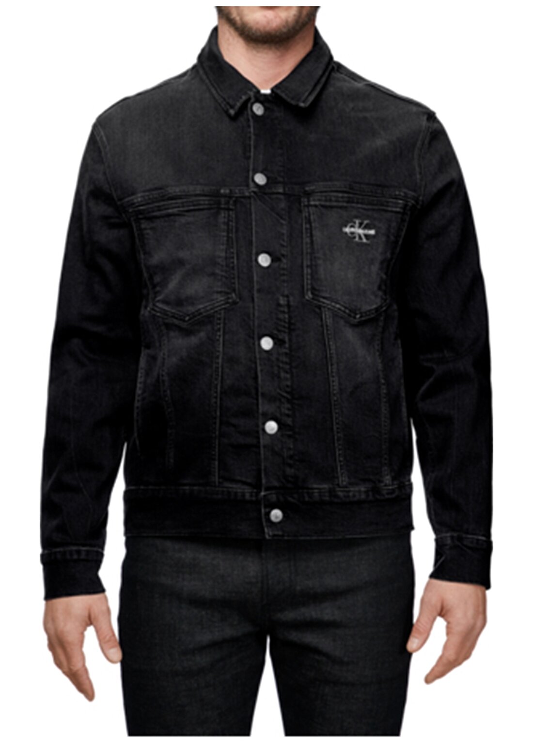 Calvin Klein Jeans Siyah Erkek Denim Ceket J30J313975-1BY OVERSIZED ICONICS