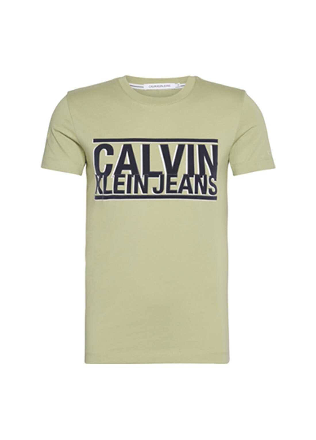 Calvin Klein Jeans Erkek Yeşil T-Shirt J30J314752-L9A BLOCK CALVIN SLIM