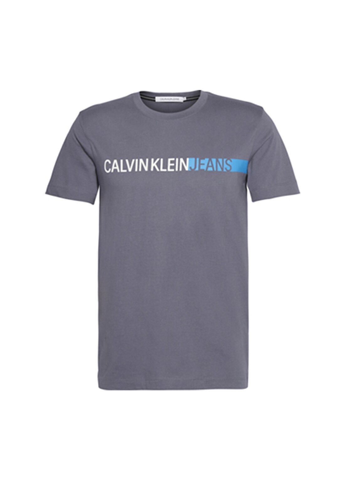Calvin Klein Jeans Erkek Antrasit T-Shirt J30J314808-PP3 STRIPE INSTITUTIO