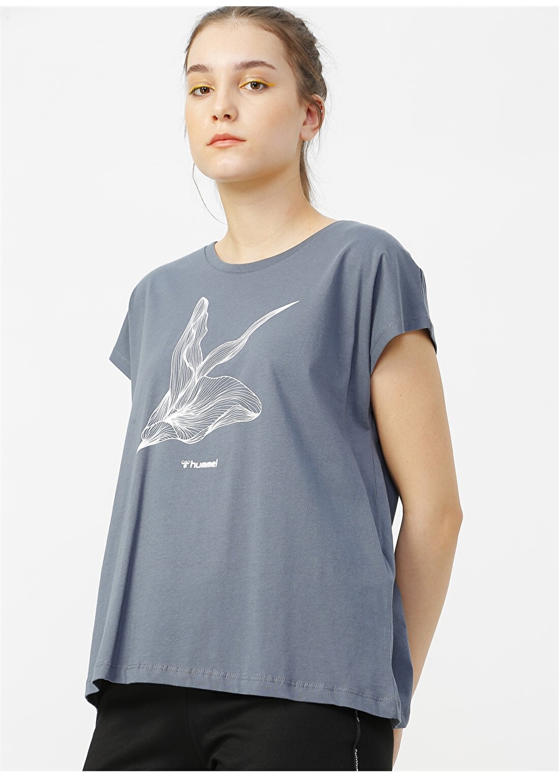 Hummel HORTENCIA T-SHIRT S/S TEE Koyu Mavi Kadın T-Shirt 910982-8241