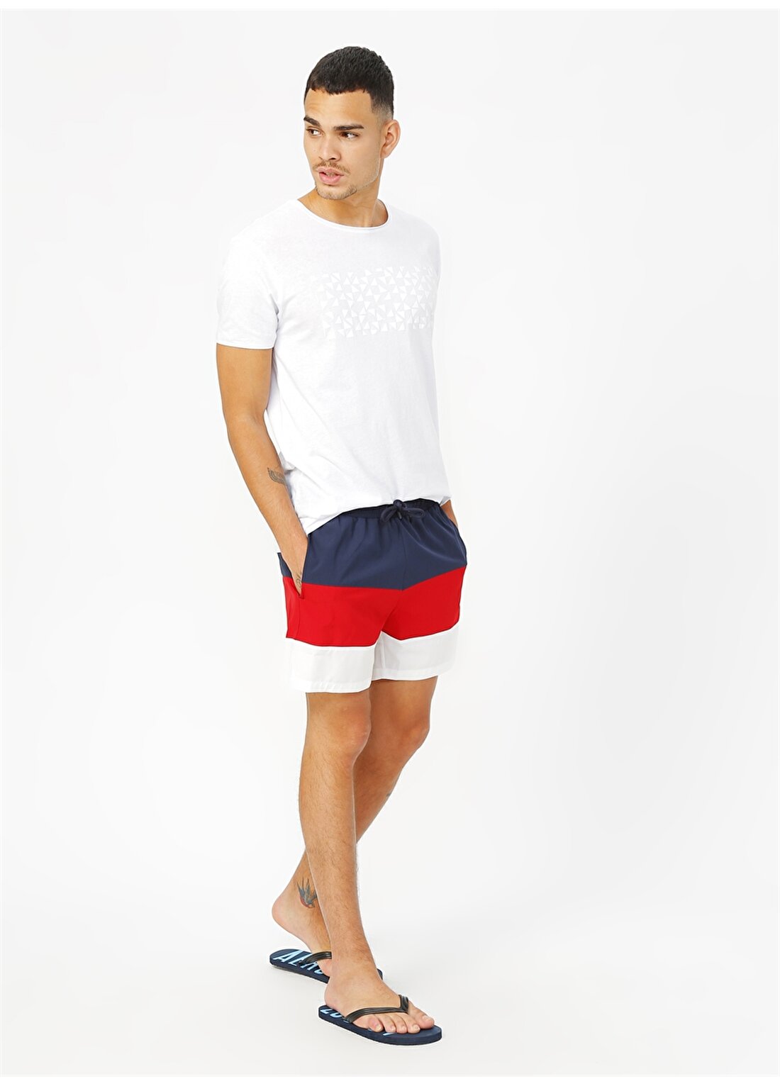 Skechers Swimwear M 5,5Inch Colorblock Short Kırmızı Erkek Şort Mayo
