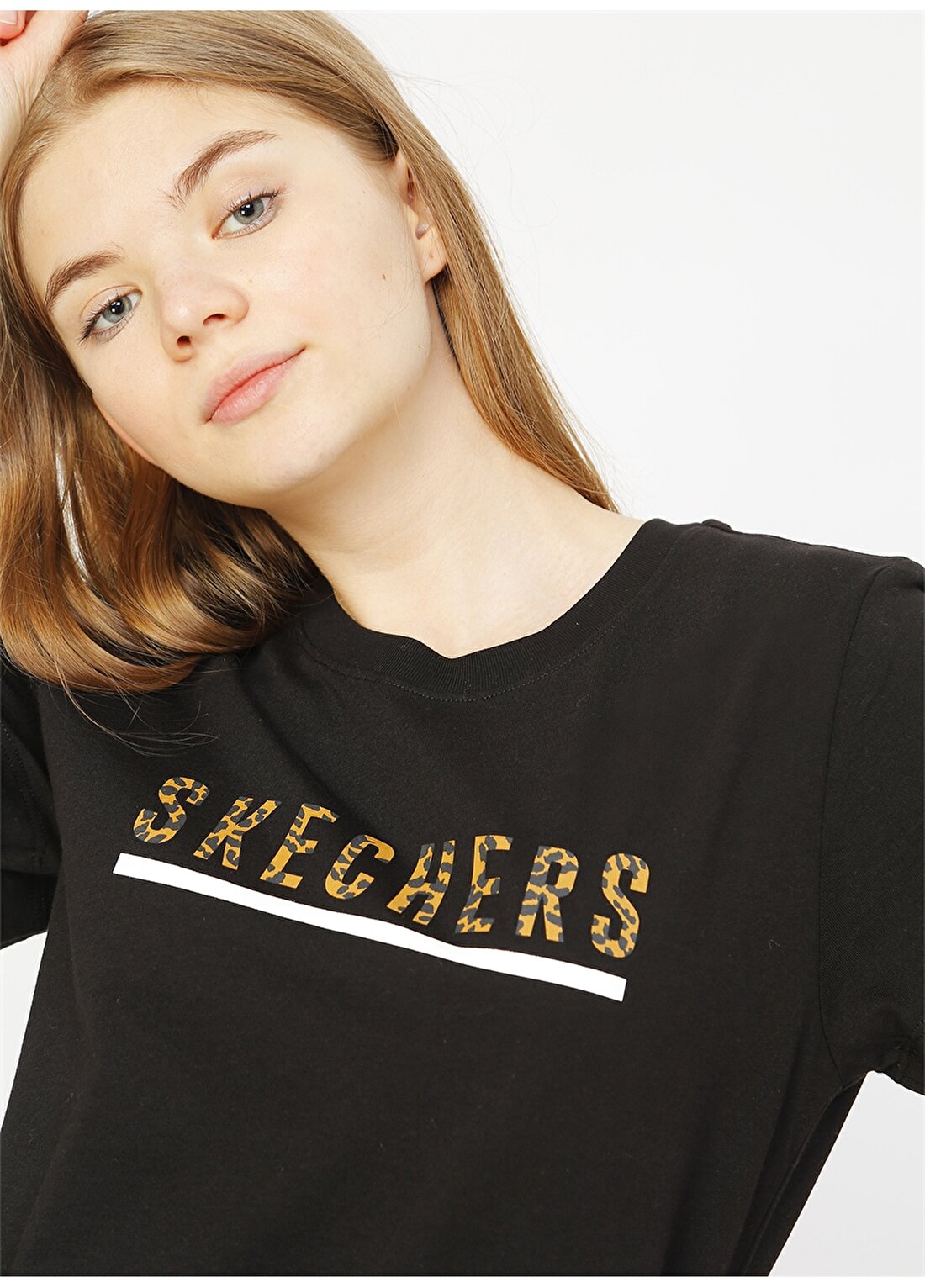 Skechers Graphic Tee''s W Skx Printed Siyah Kadın T-Shirt
