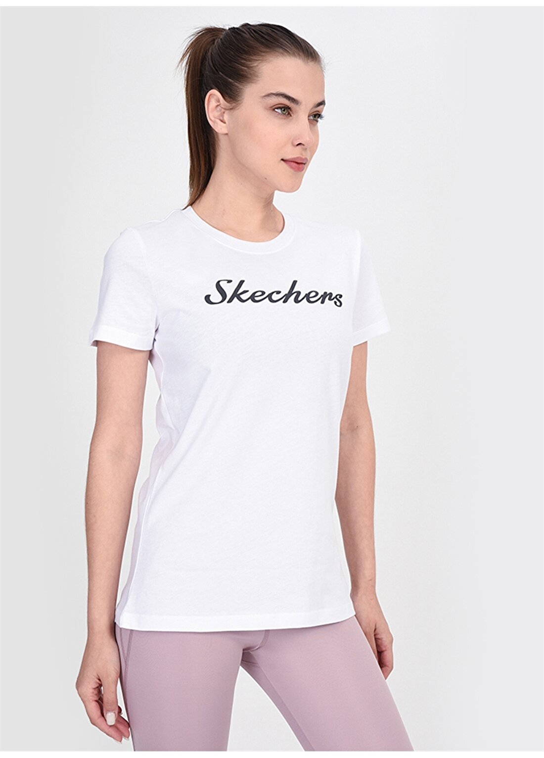 Skechers Graphic Tee's W Crew Neck Print Beyaz Kadın T-Shirt