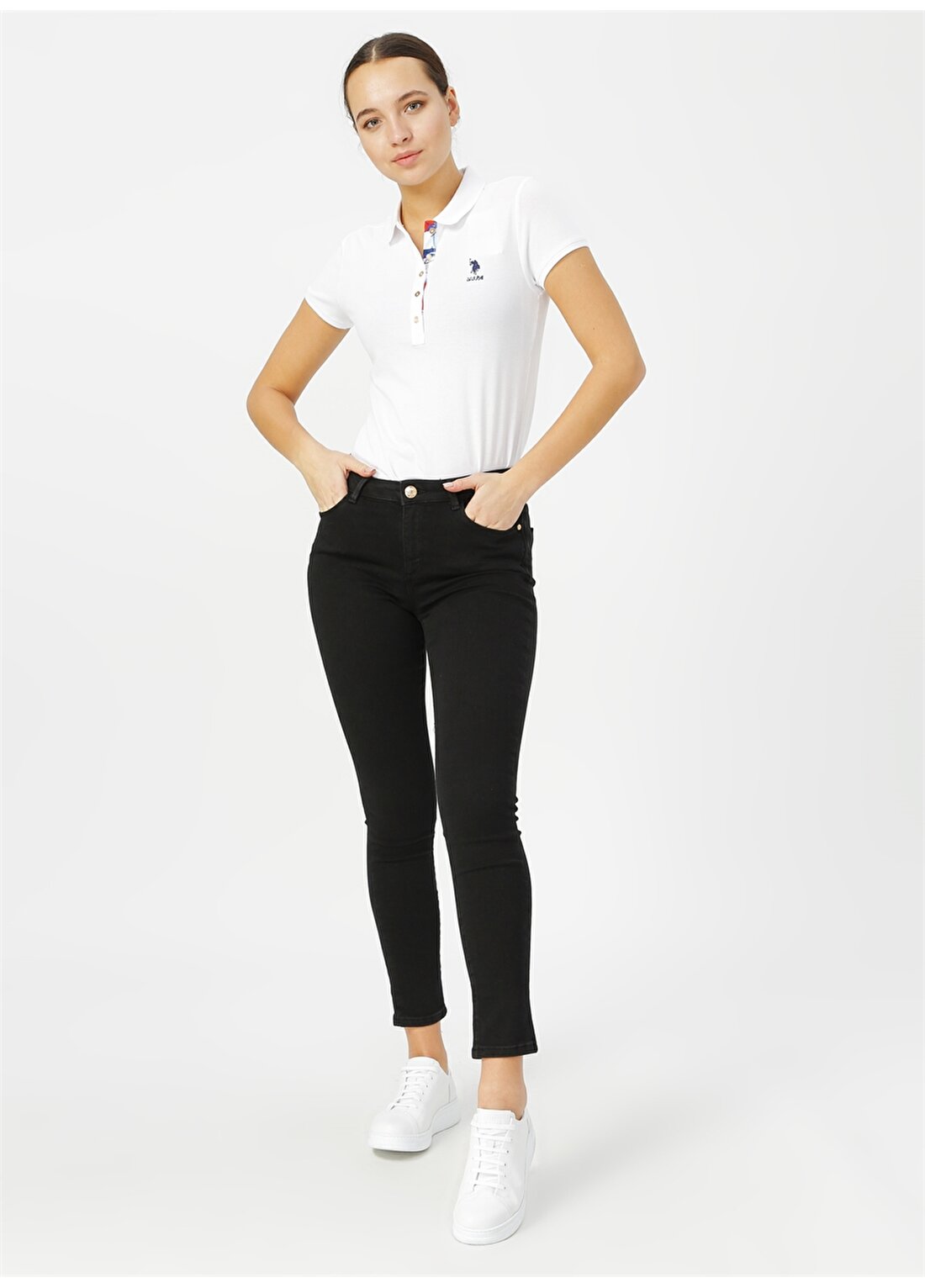 U.S. Polo Assn. Toothpick Siyah Kadın Denim Pantolon ISSY20Y-SYH