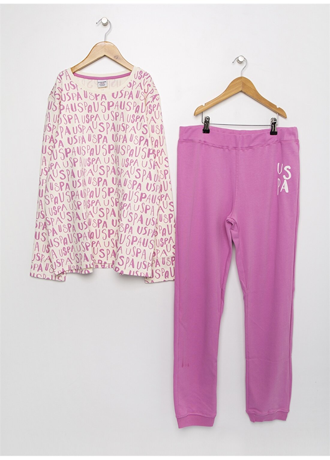 U.S. Polo Assn. 2'Li Pembe Pijama Takımı