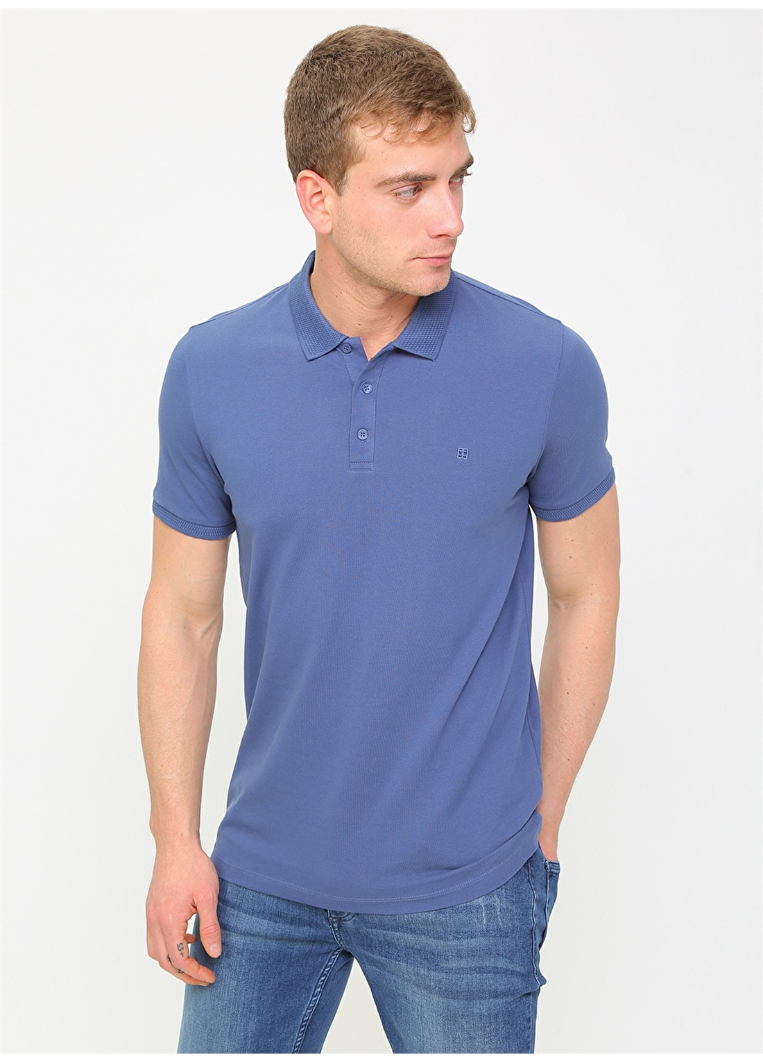 Avva Slim Fit İndigo T-Shirt