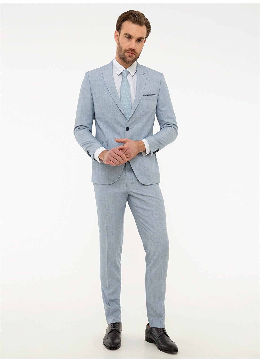 Pierre Cardin Erkek Açık Mavi Slim Fit Takım Elbise