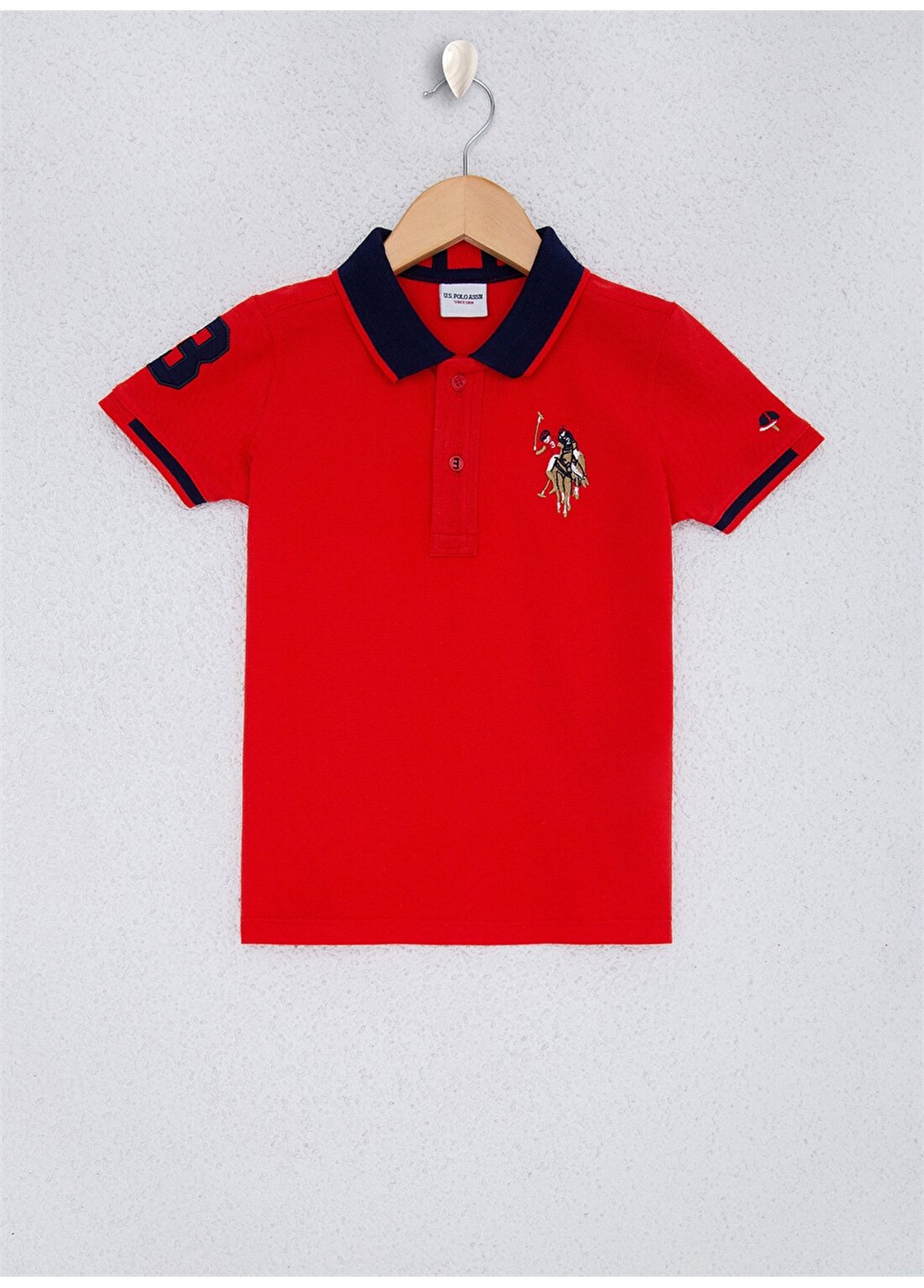 U.S. Polo Assn. Desenli Açık Kırmızı Erkek Çocuk T-Shirt 949127