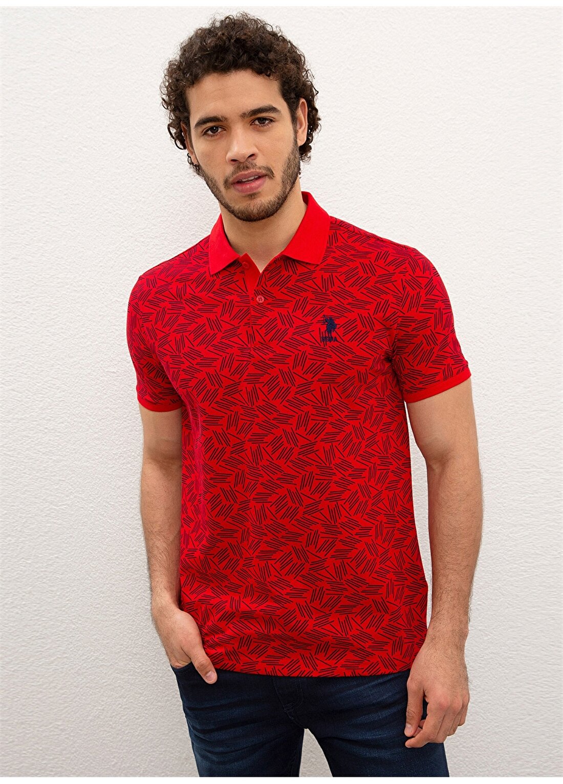 U.S. Polo Assn. Kırmızı Erkek Polo T-Shirt