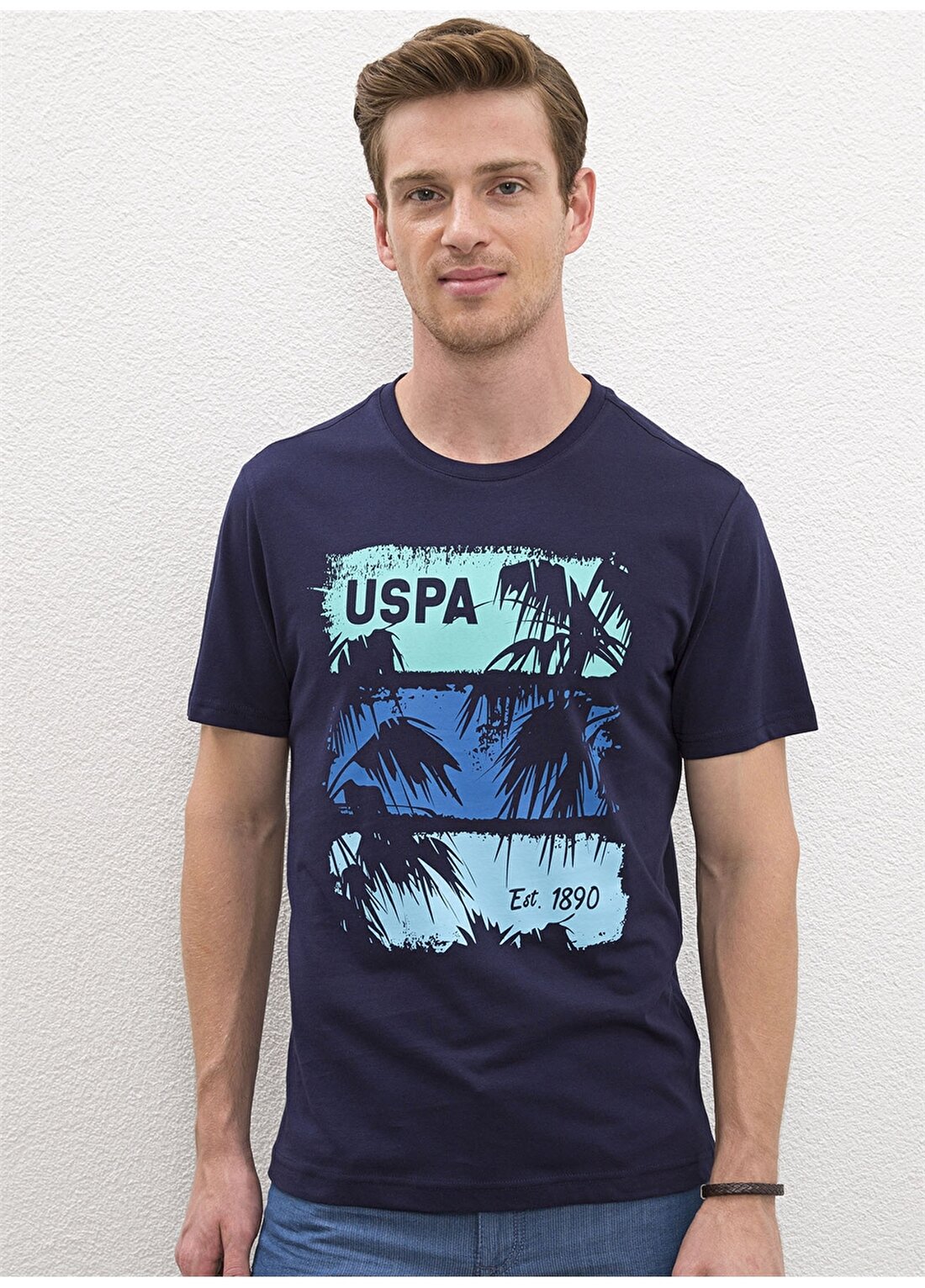 U.S. Polo Assn. Bisiklet Yaka Slim Fit Lacivert Erkek T-Shirt