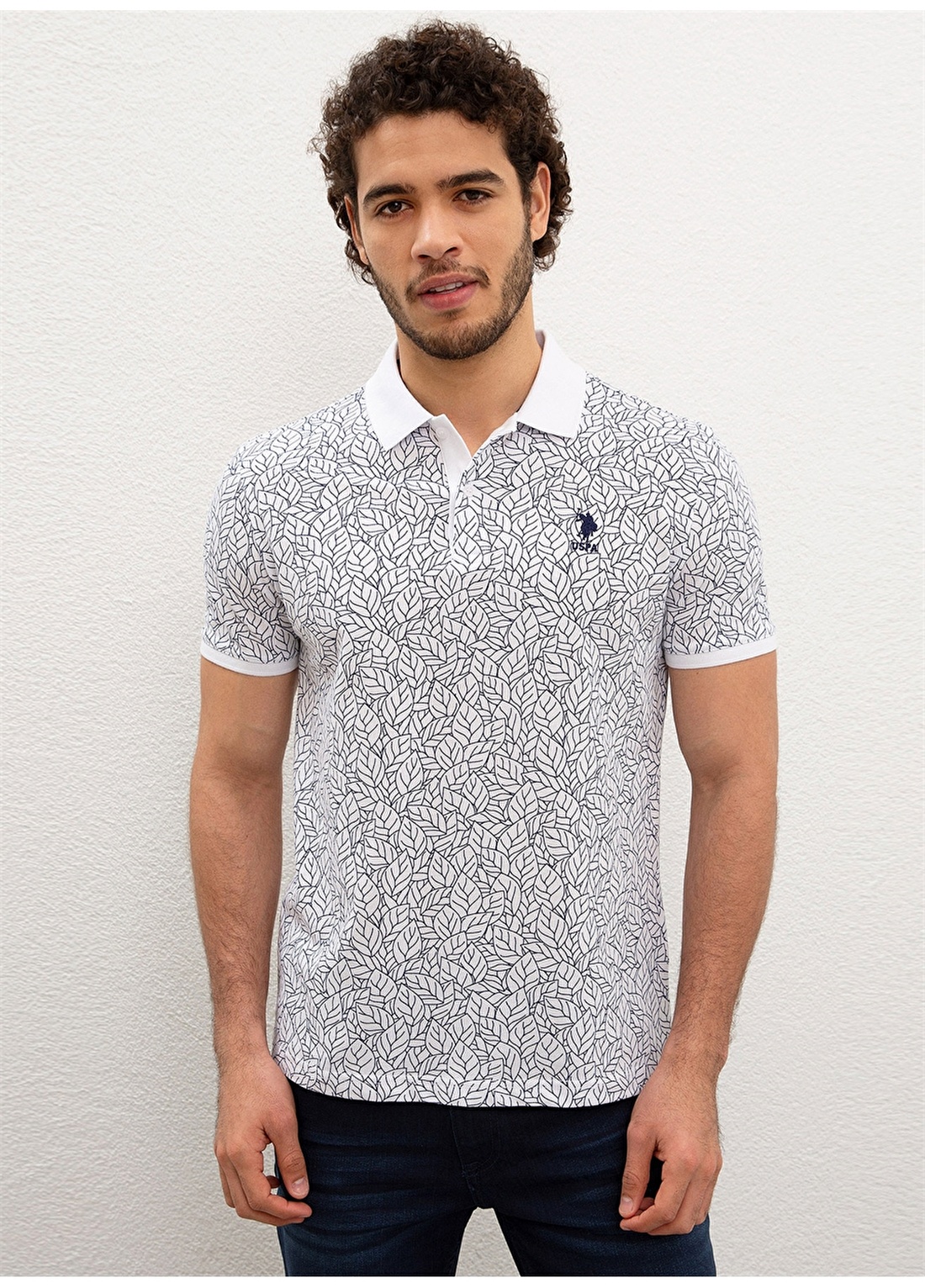 U.S. Polo Assn. Beyaz Erkek Polo T-Shirt