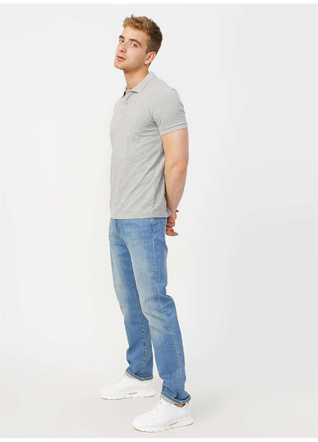 Lee Cooper Normal Bel Dar Paça Normal Kalıp Mavi Erkek Denim Pantolon