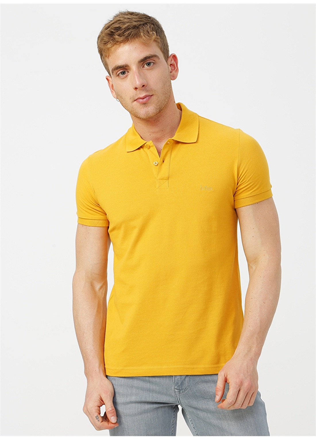 Lee Cooper Düz Hardal Erkek Polo T-Shirt 202 LCM 242042 TWINS POLO