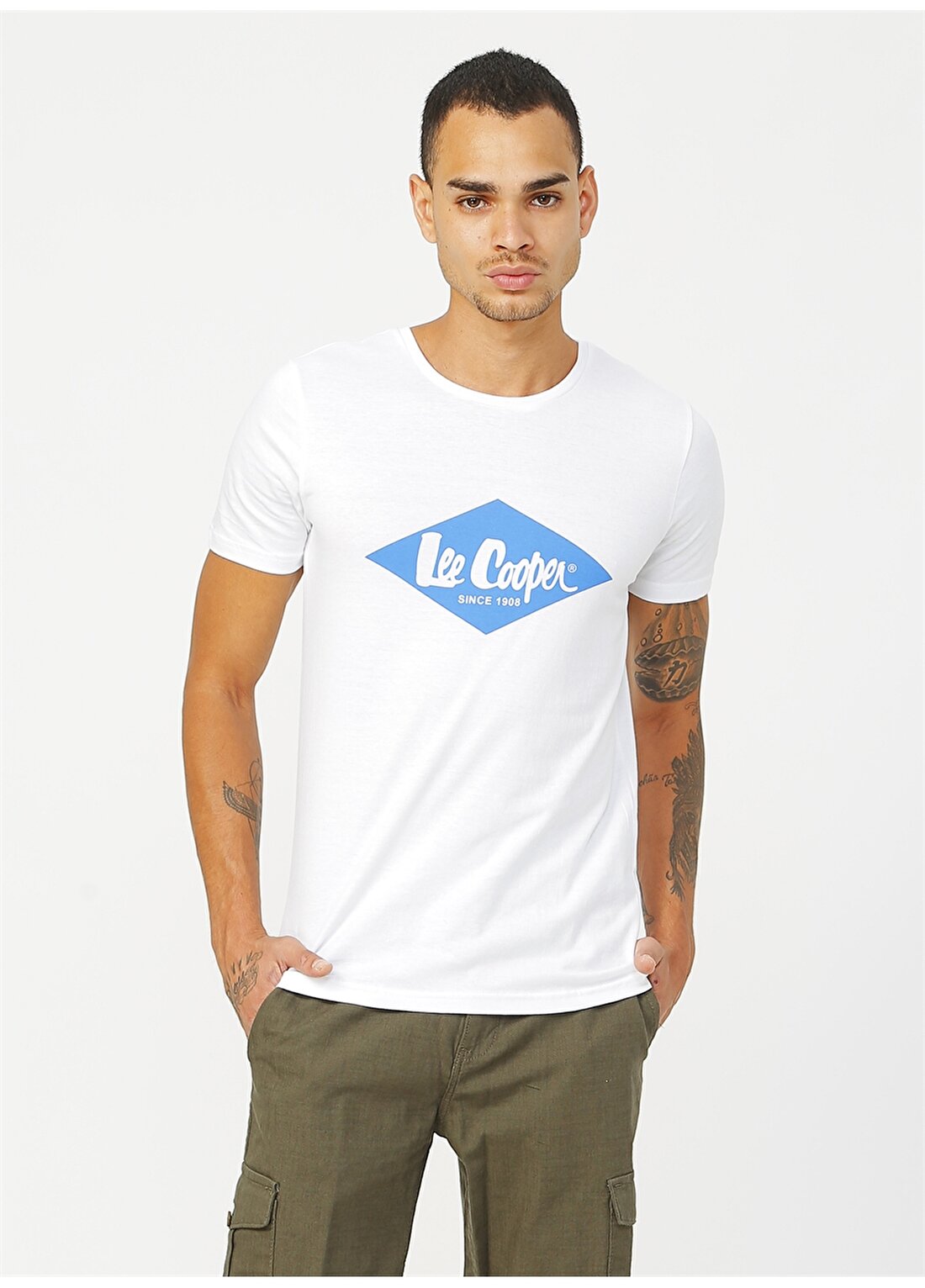 Lee Cooper 242008 Beyaz Erkek T-Shirt