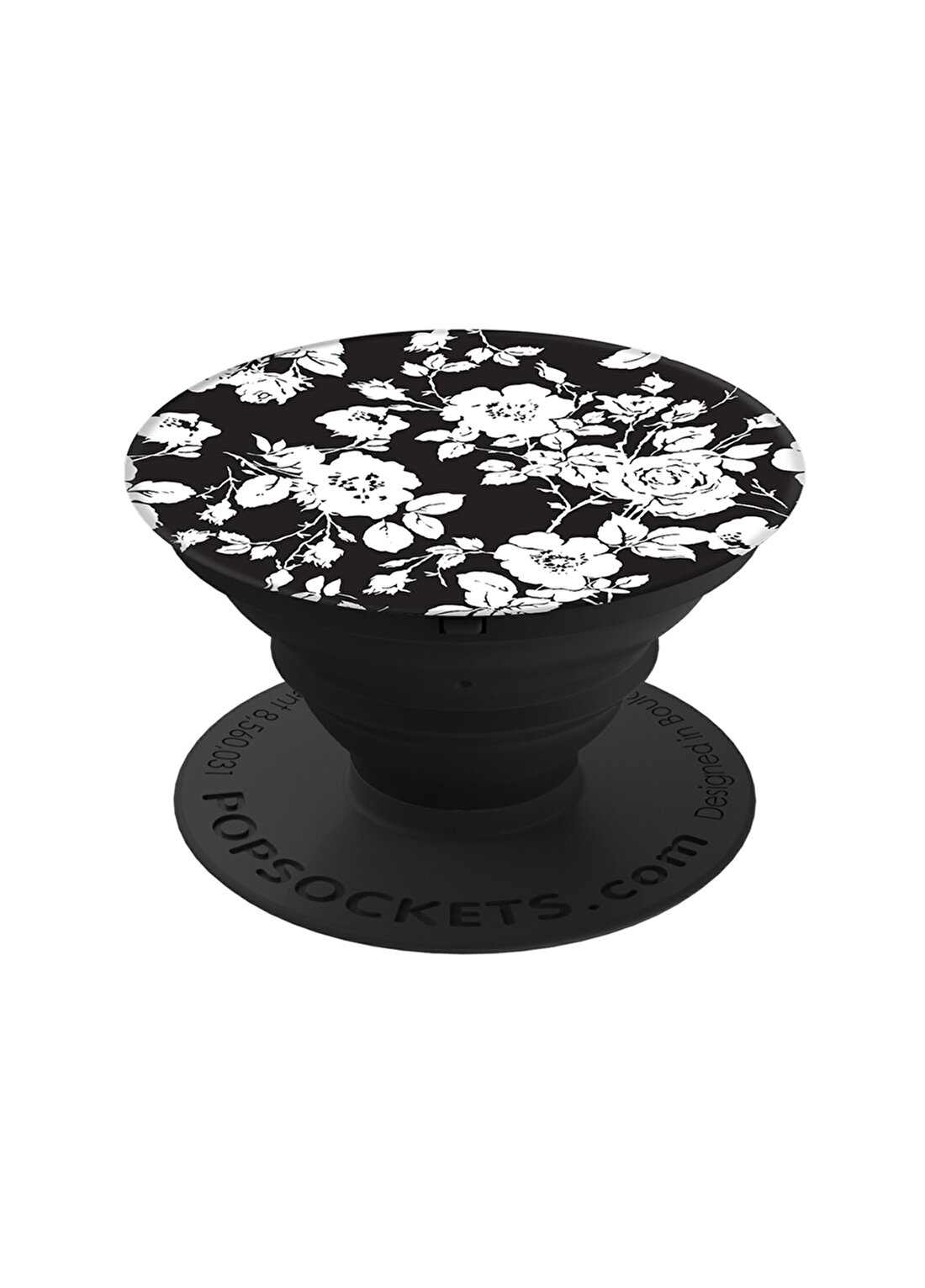 Popsocket Çiçek Desenli Siyah Beyaz Yeni Nesil Telefon Tutucu