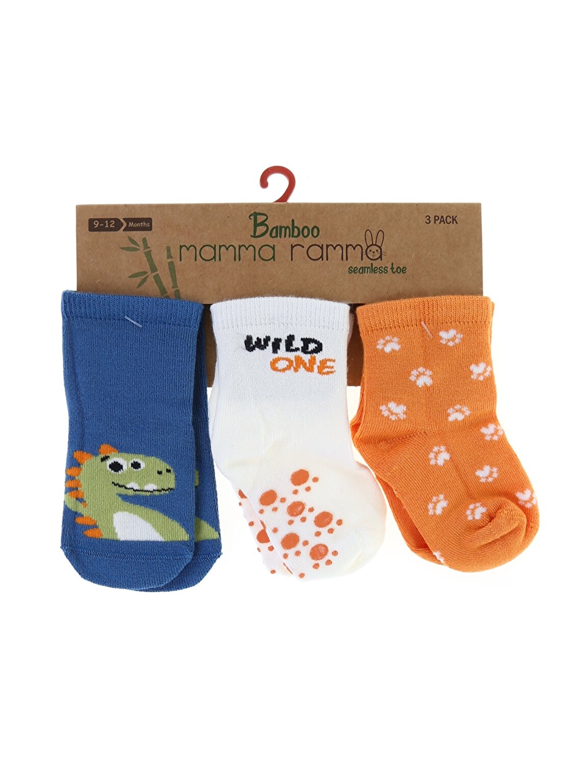 Mammaramma M2085 3''Lü Çok Renkli Baskılı Erkek Bebek Spor Çorap