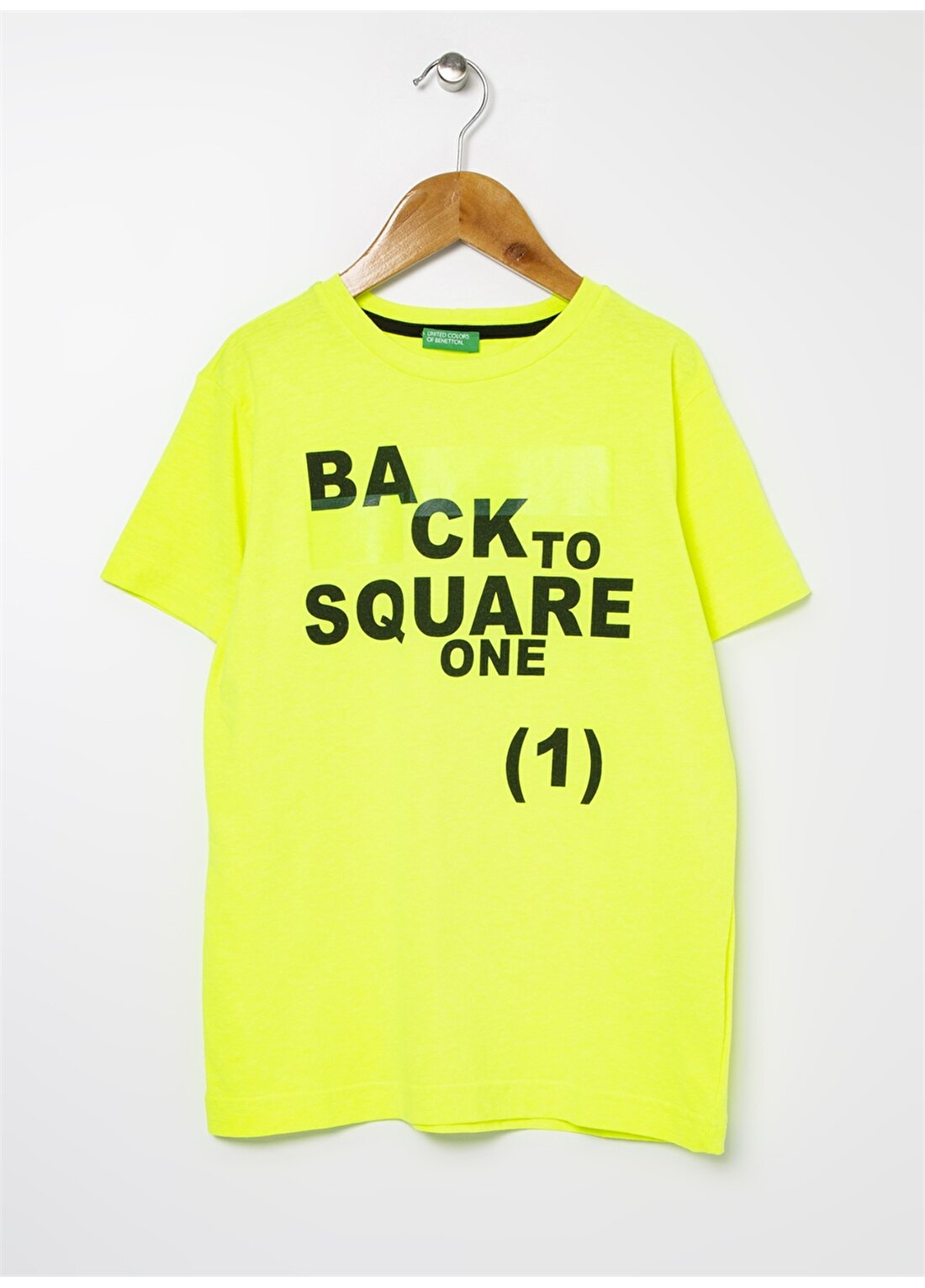 Benetton Fosforlu Sarı T-Shirt