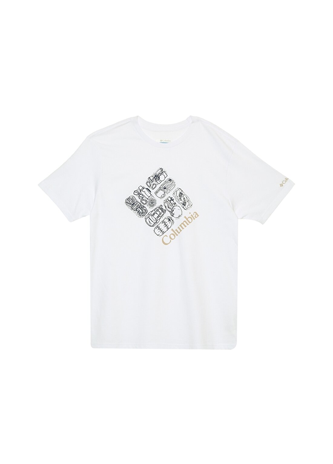 Columbia Beyaz Baskılı T-Shirt