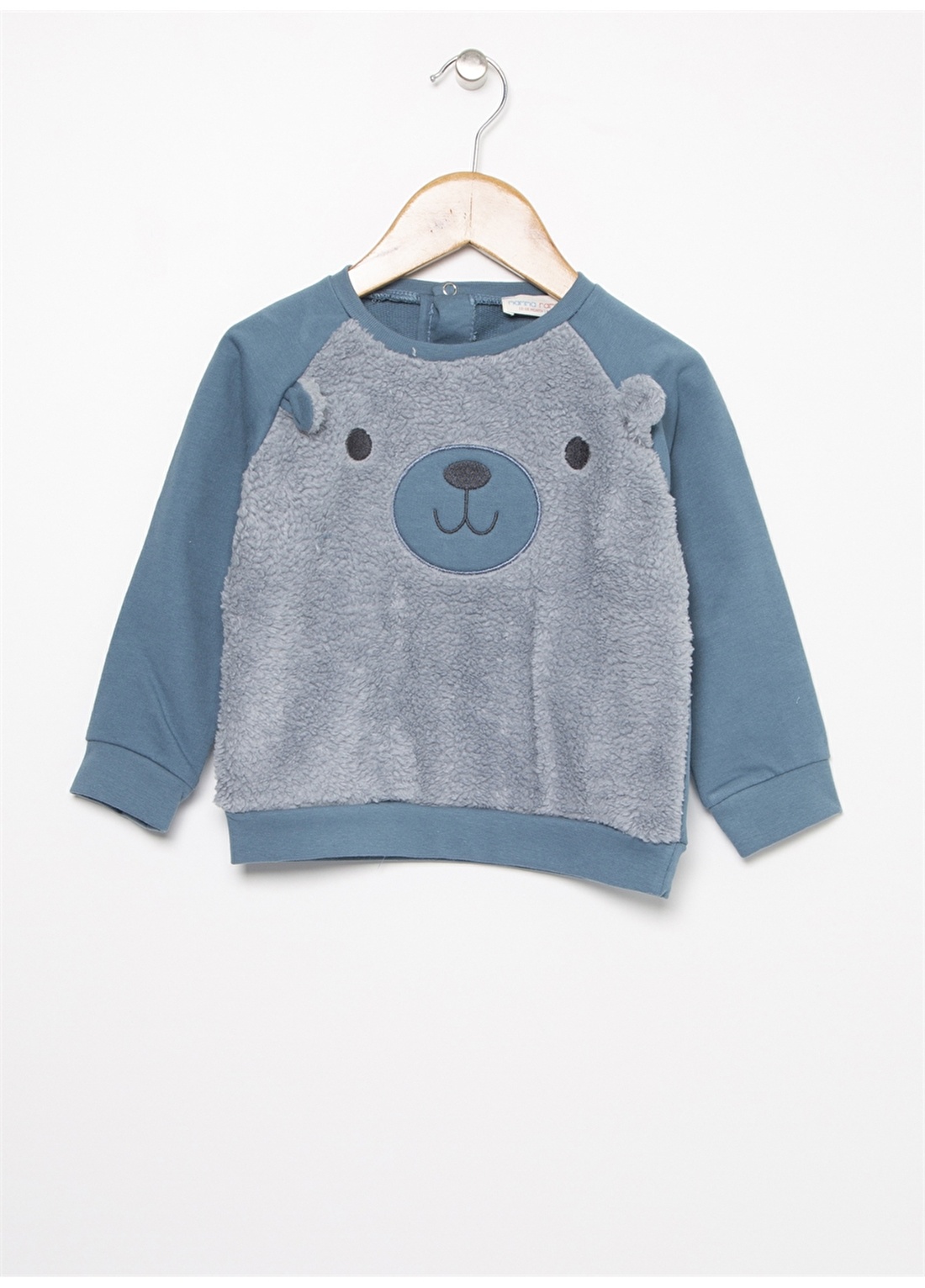 Mammaramma Nakışlı Mavi Bebek Sweatshirt