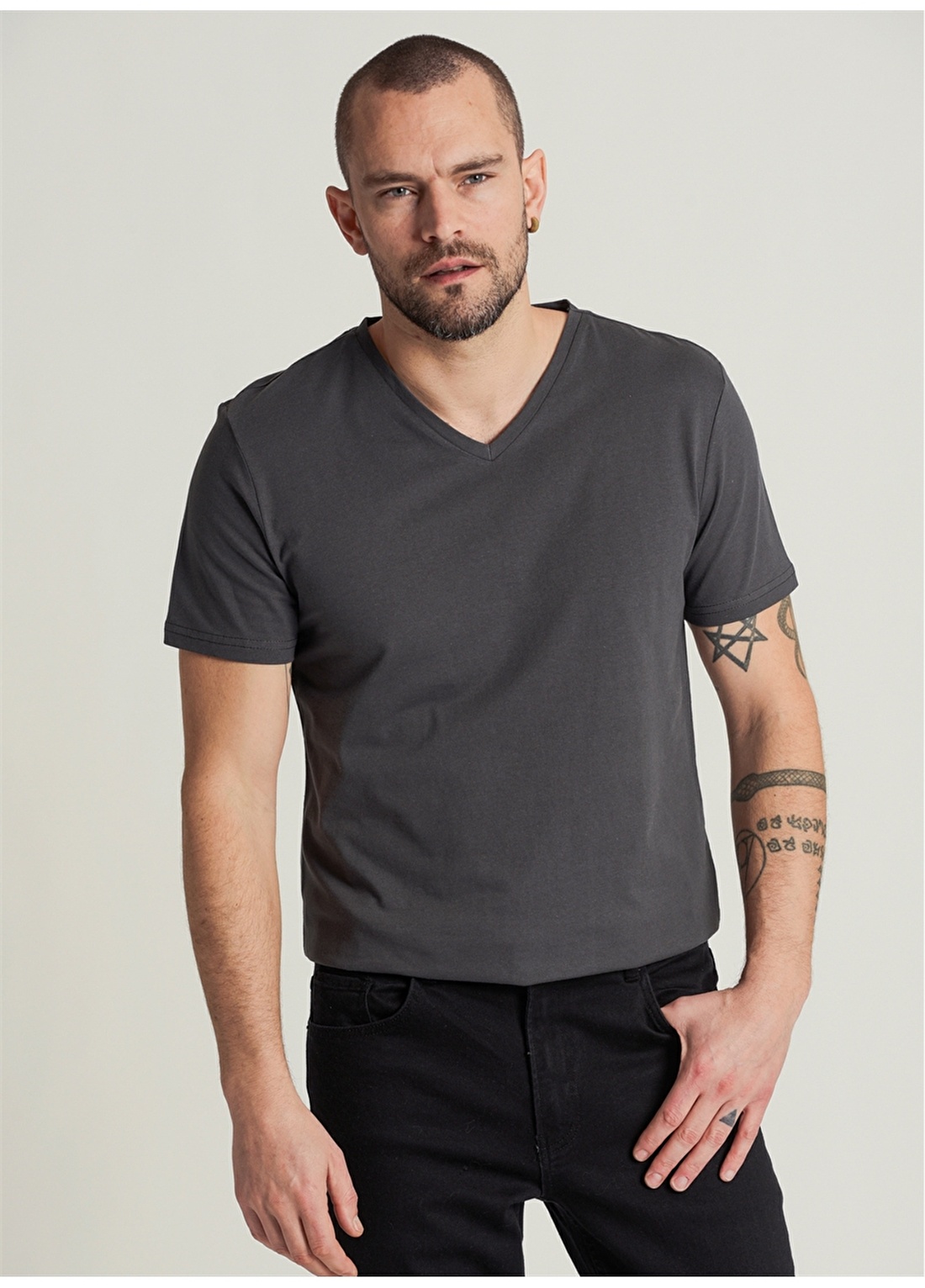 People By Fabrika Antrasit T-Shirt