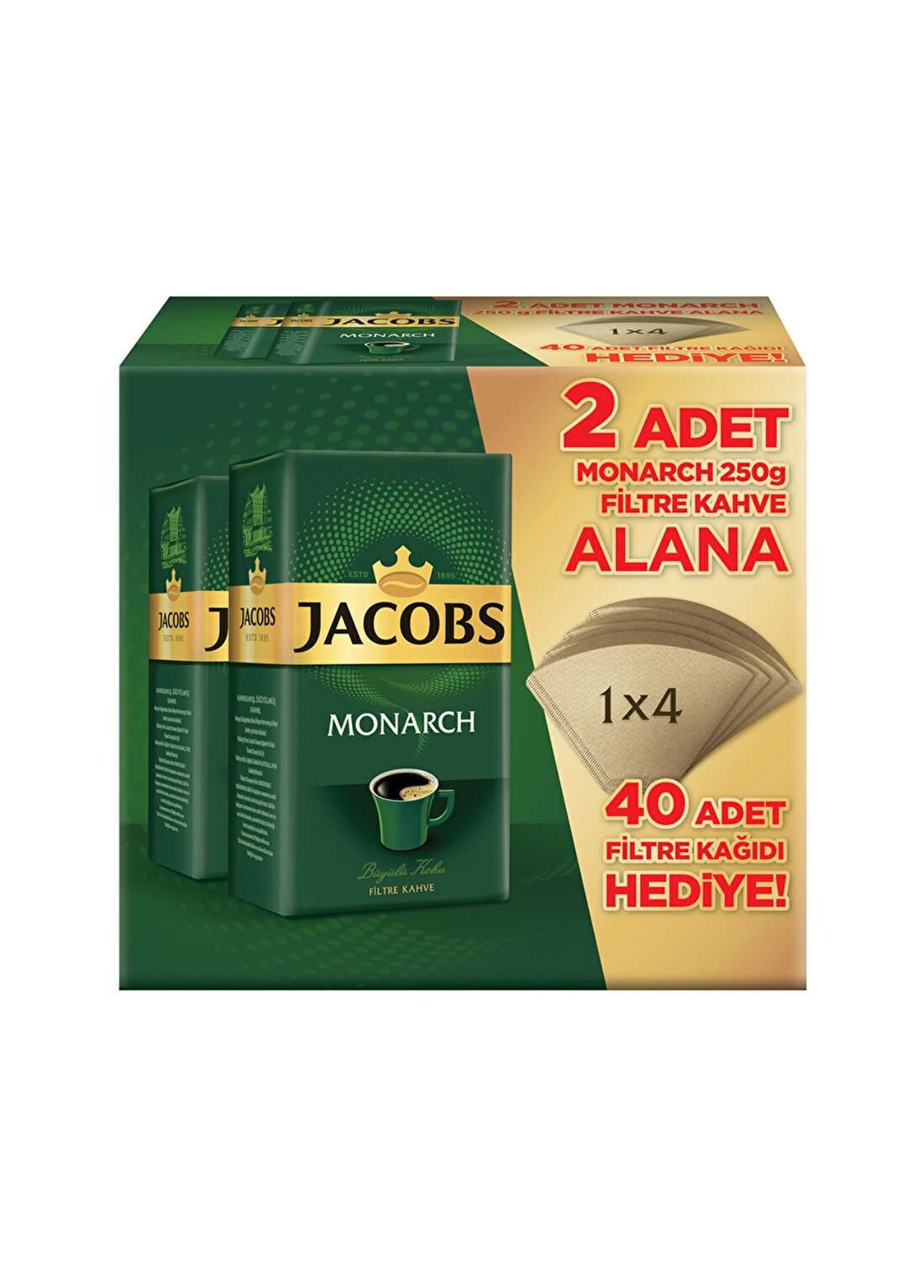 Jacobs Monarch 2X250 Gr Filtre Kahve +Filtre Kağıdı