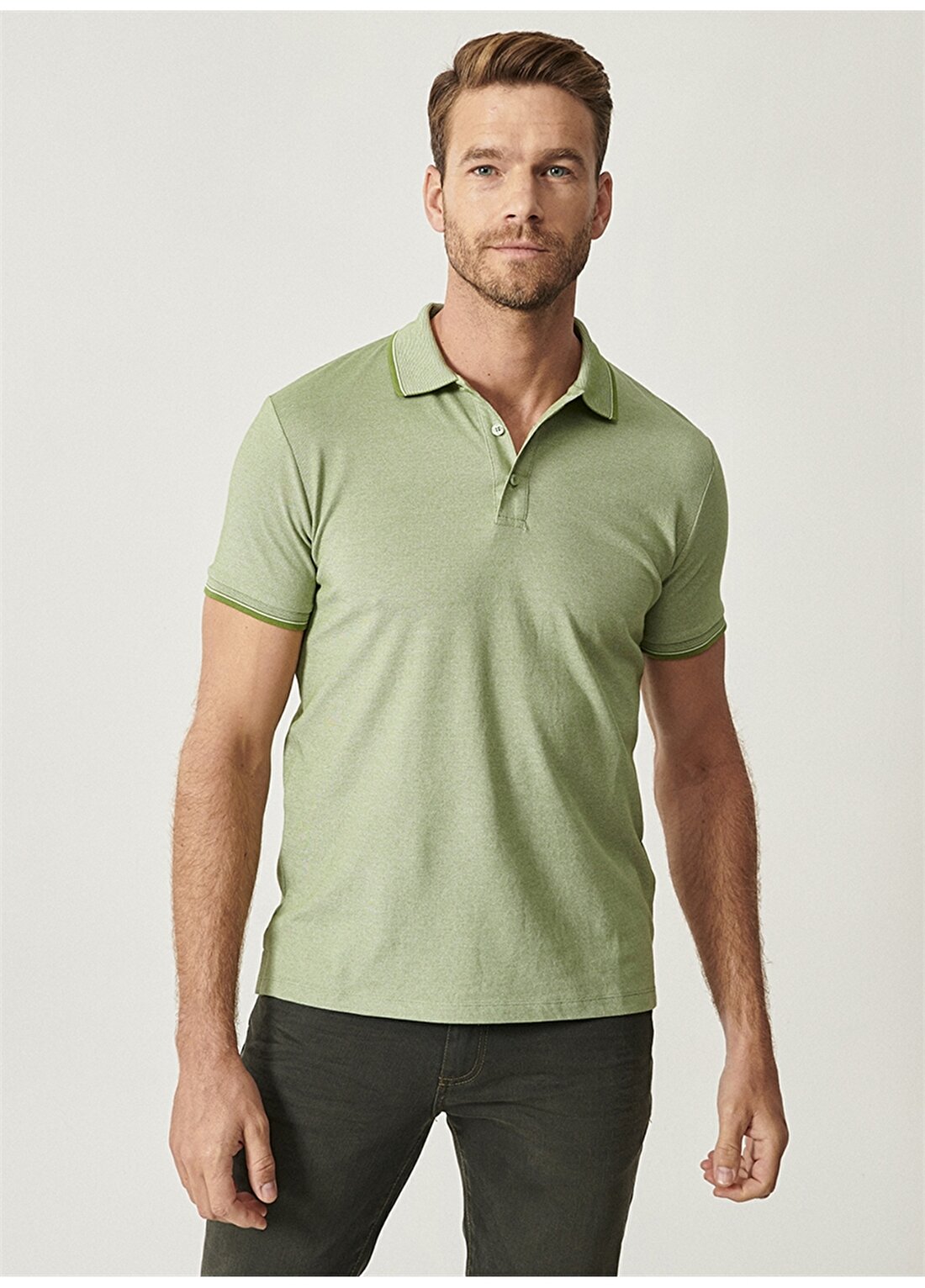 Altınyıldız Classics Polo Yaka Düz Yeşil Erkek Polo T-Shirt 4A4820200047