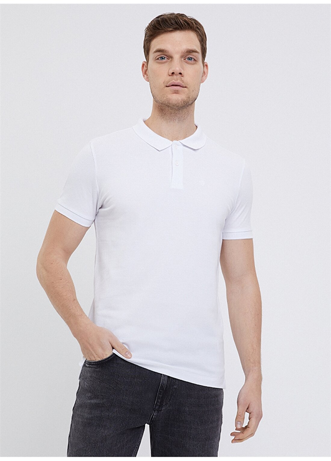 Loft 021171 Beyaz Erkek Polo T-Shirt
