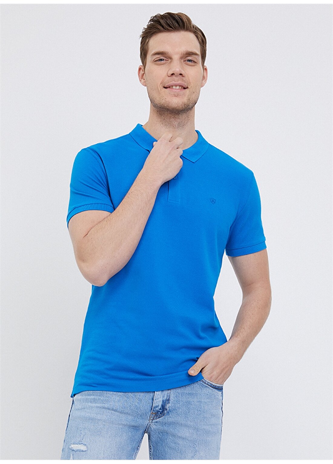 Loft Polo Yaka Pamuklu Mavi Erkek T-Shirt