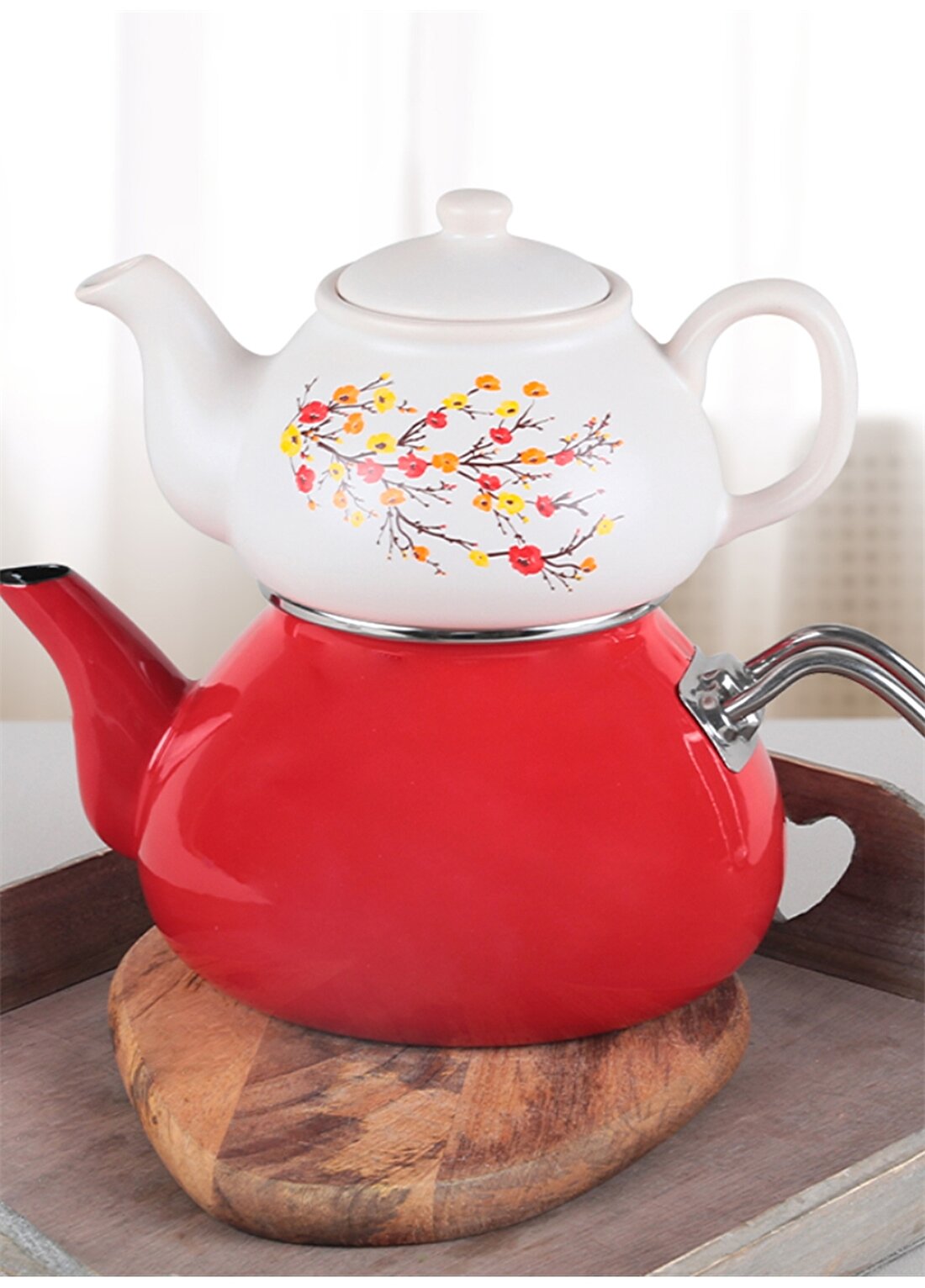 Keramika 2 Parça Sonbahar Tomurcuk Çay Takımı