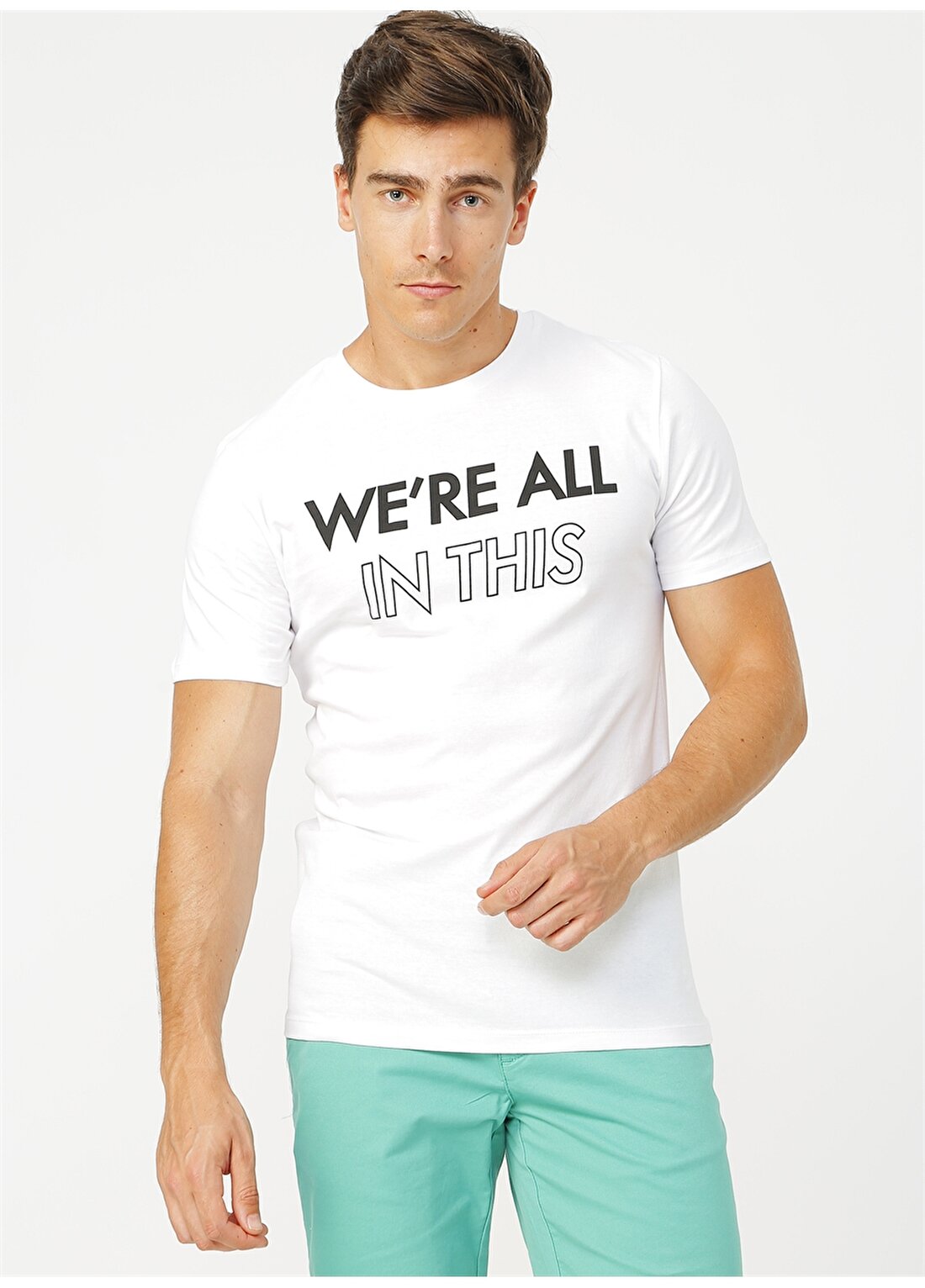 Jack & Jones Beyaz Erkek T-Shirt
