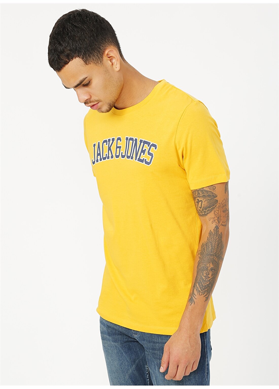 Jack & Jones 12179405 Sarı Erkek T-Shirt