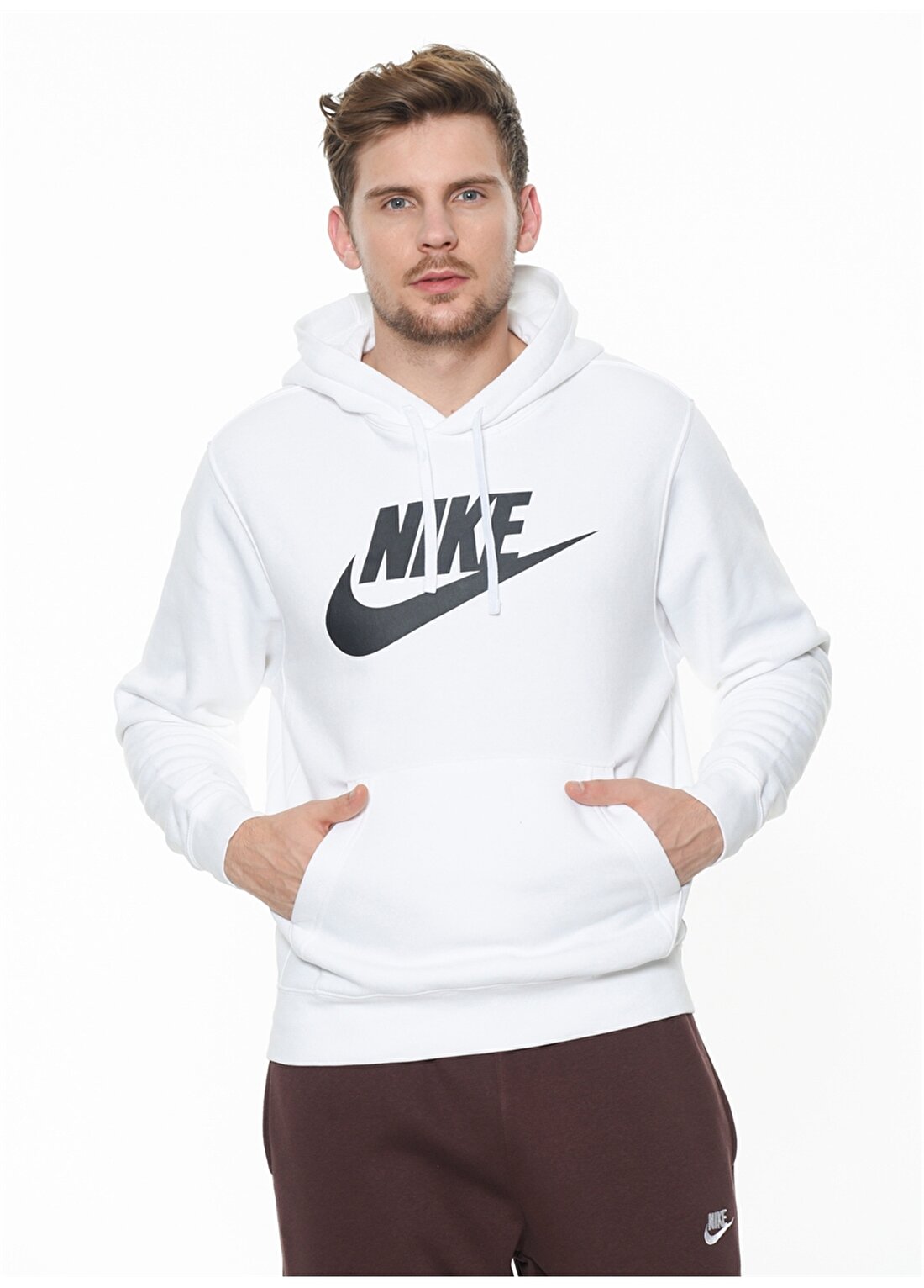 Nike Sportswear Club Graphic Pullover Beyaz Erkek Sweatshirt